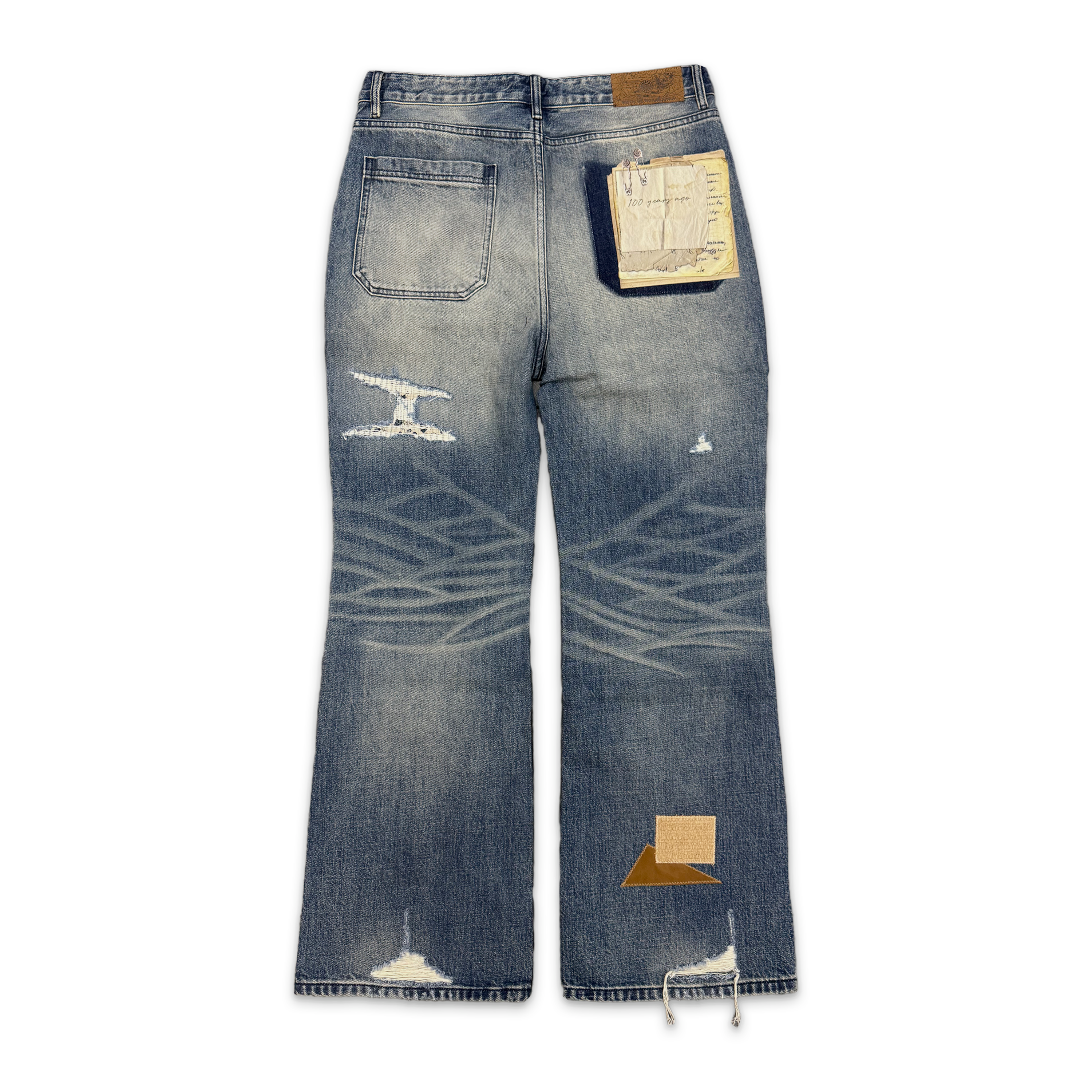 Patchwork Fade Denim Pants "Blue"