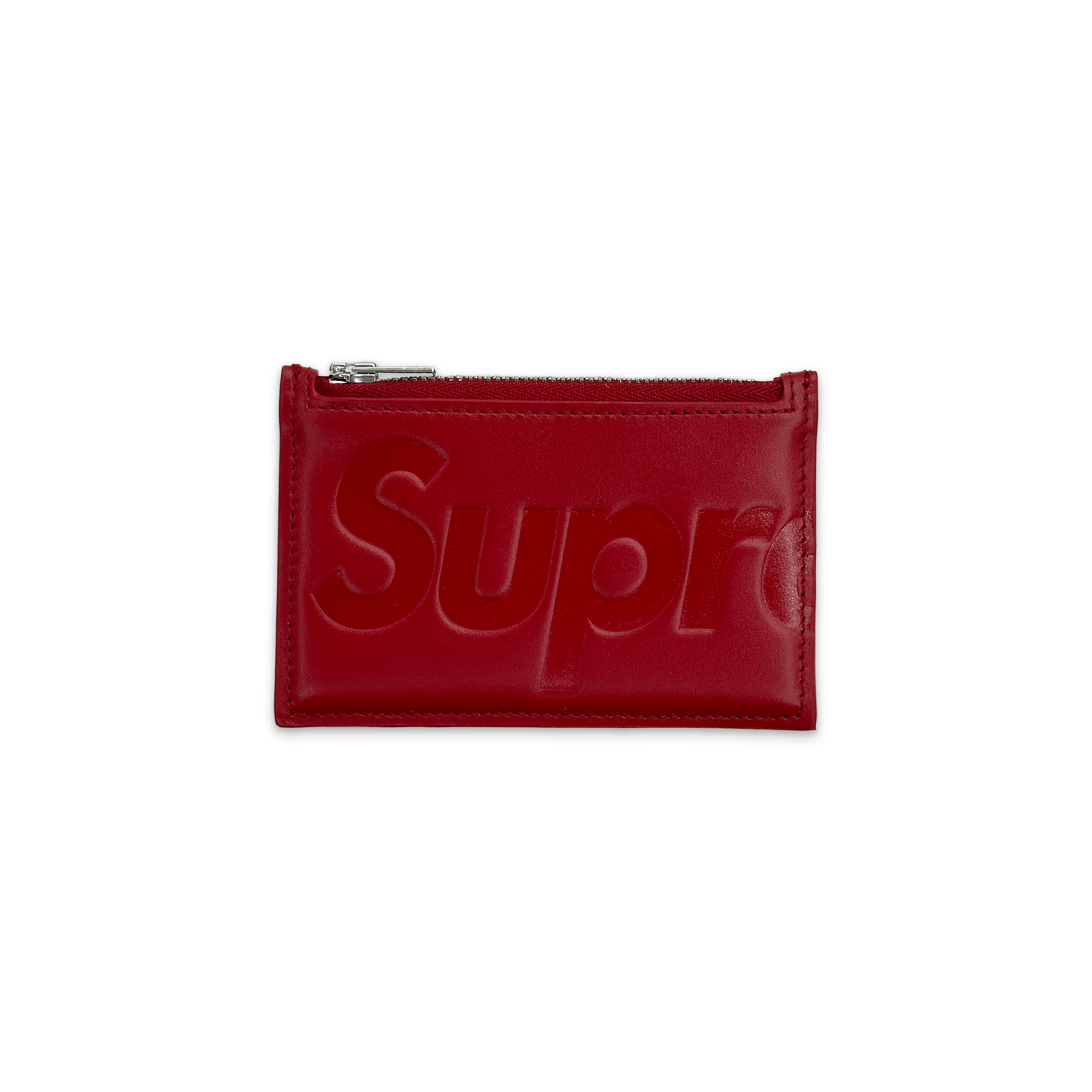 Leather Zip Card Holder "Red" (FW25)