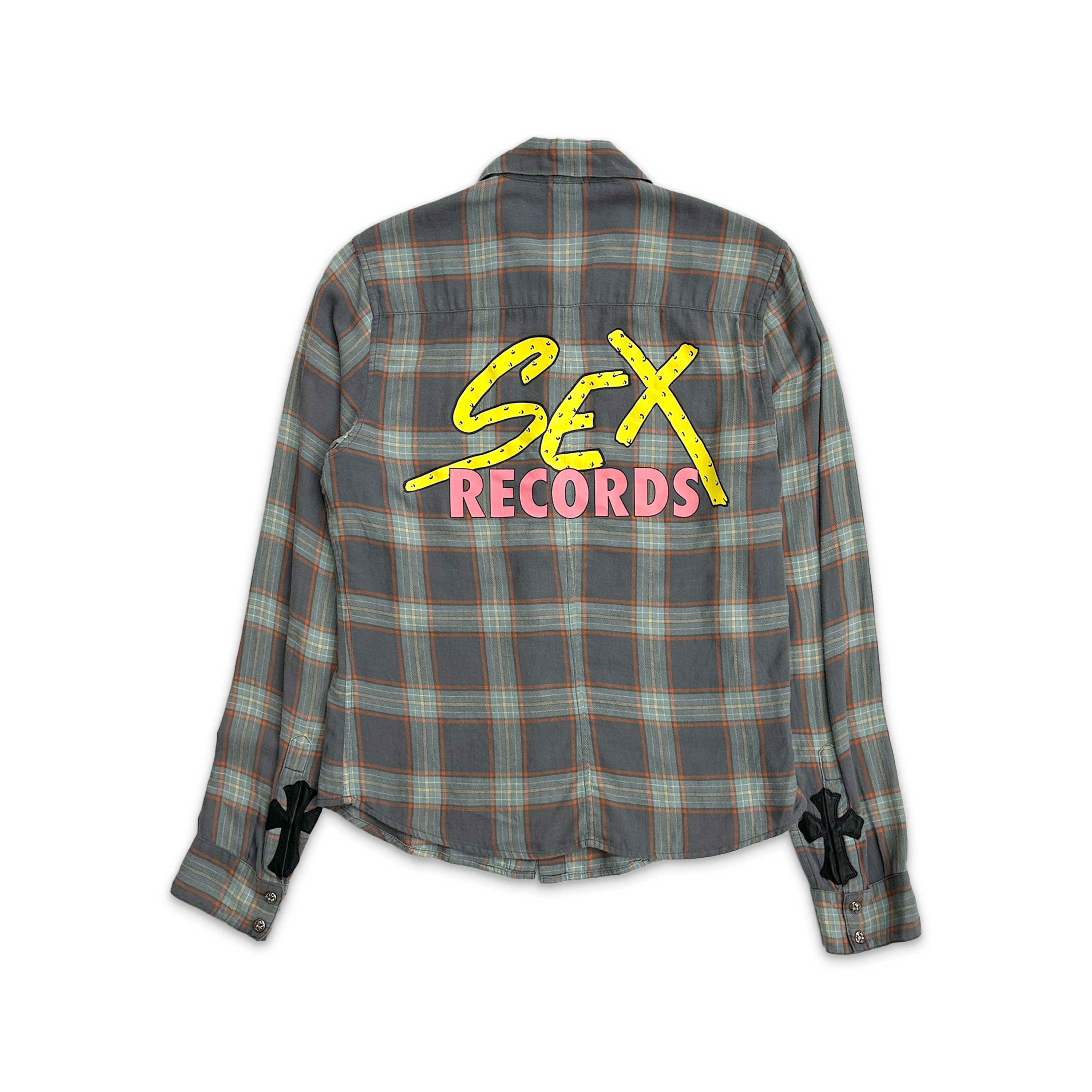 Chrome Hearts, Sex Records Button Up Flannel "Slate"