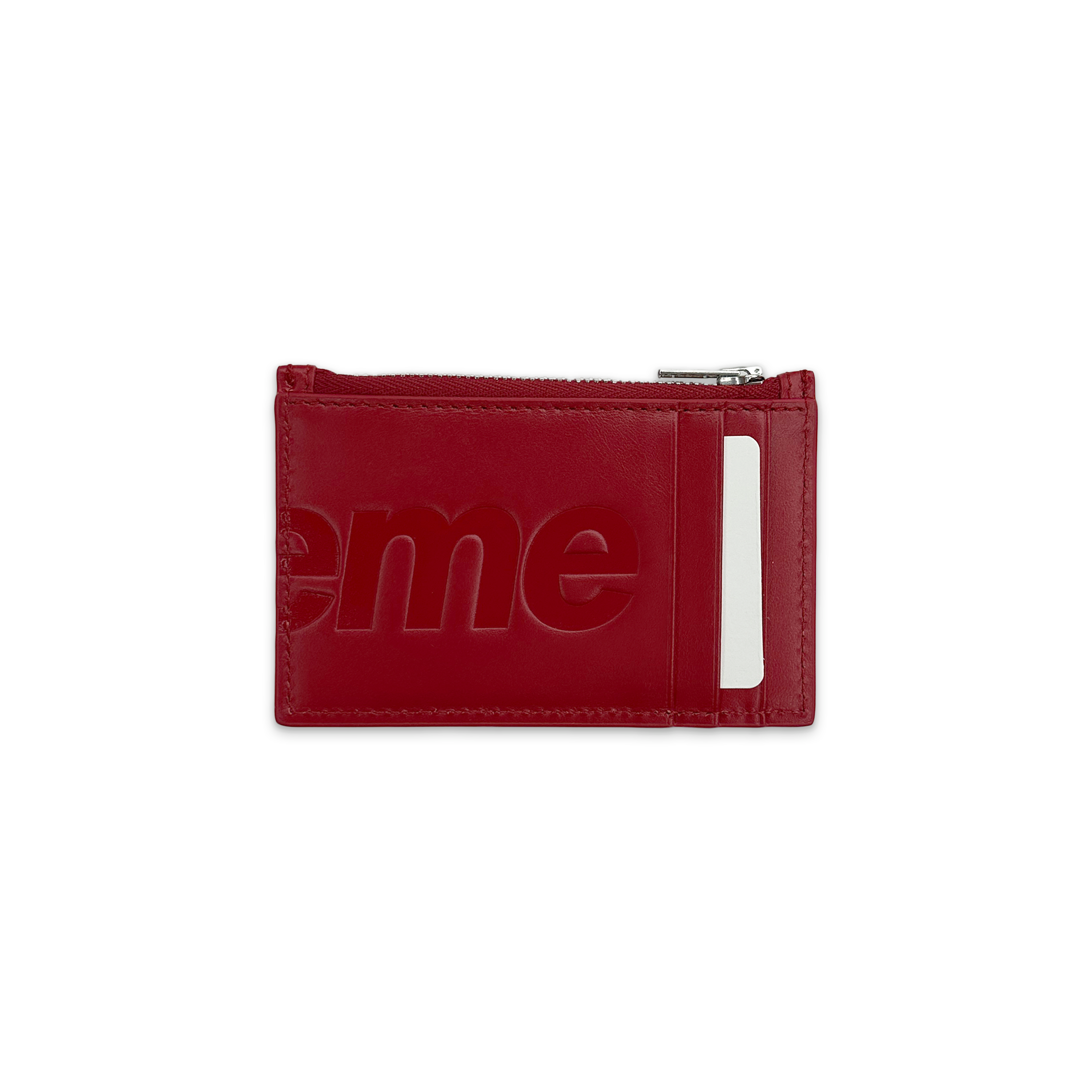 Leather Zip Card Holder "Red"