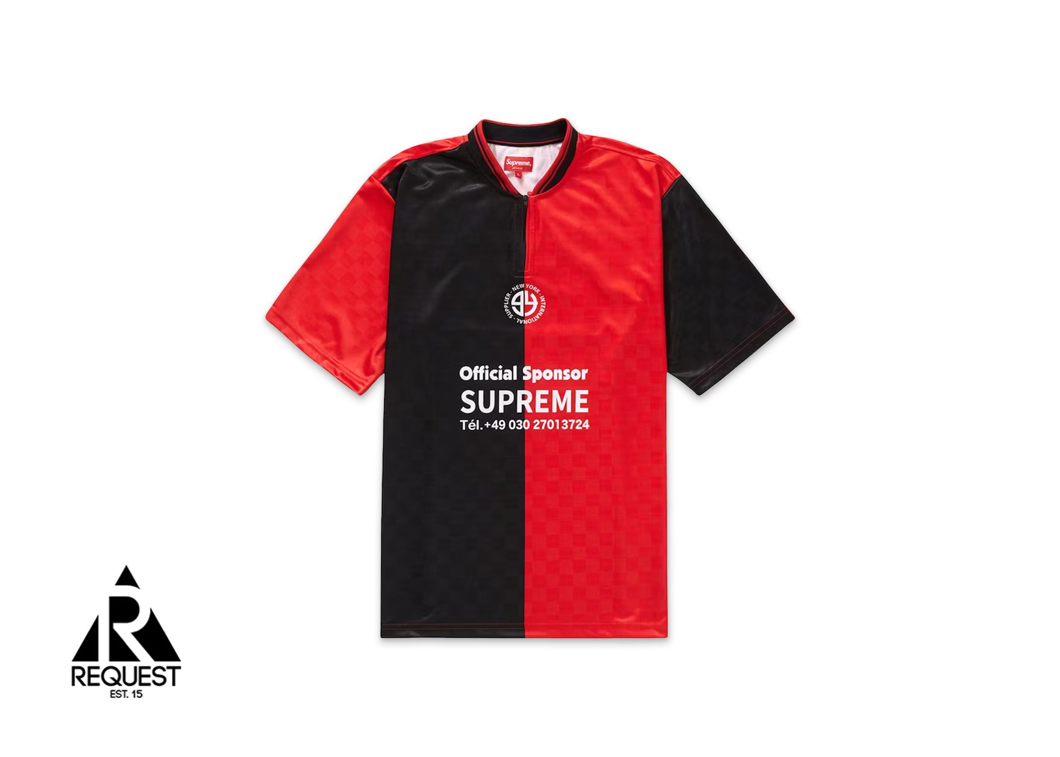 Supreme Split Soccer Jersey "Black/Red"