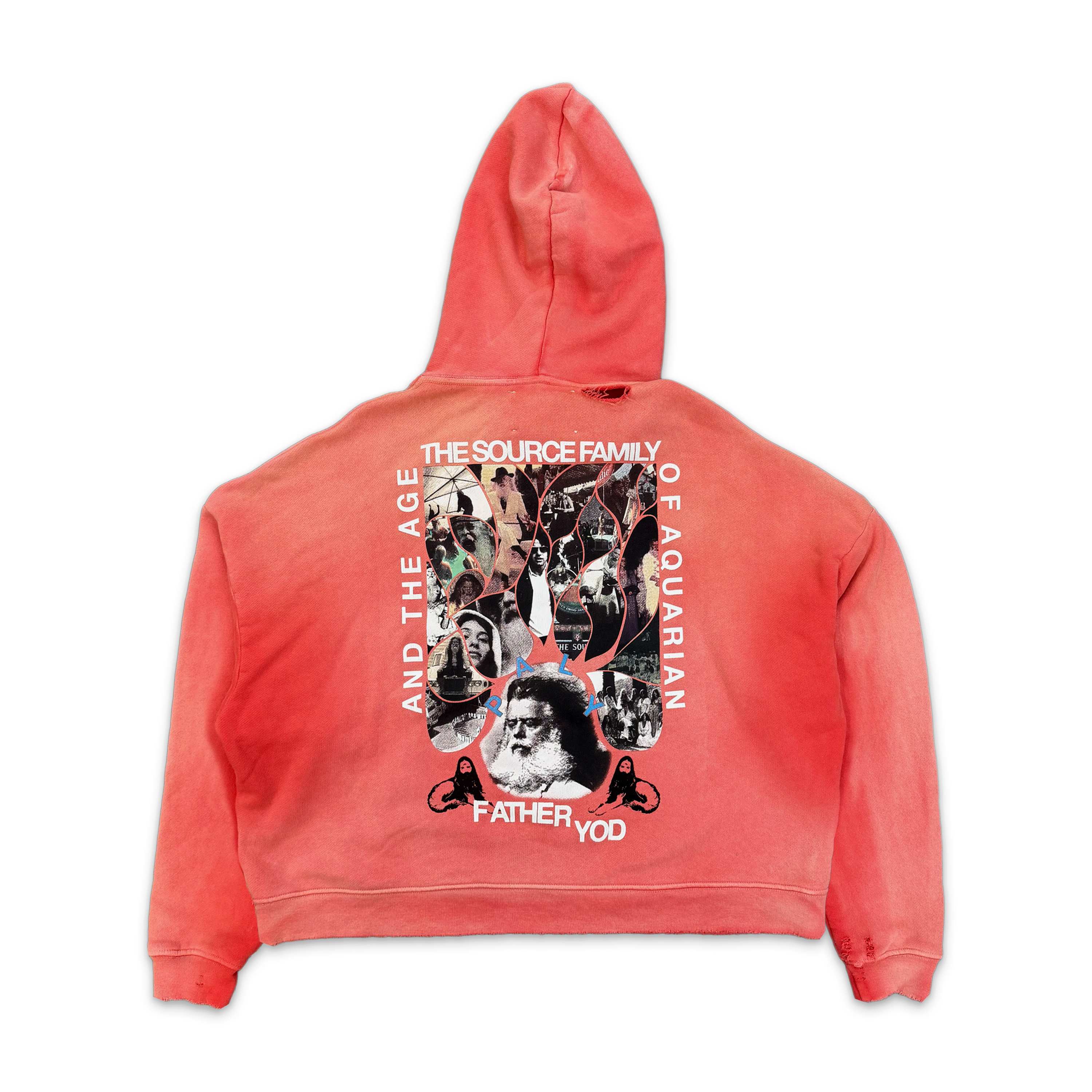 Source Family Distressed Hoodie "Red"