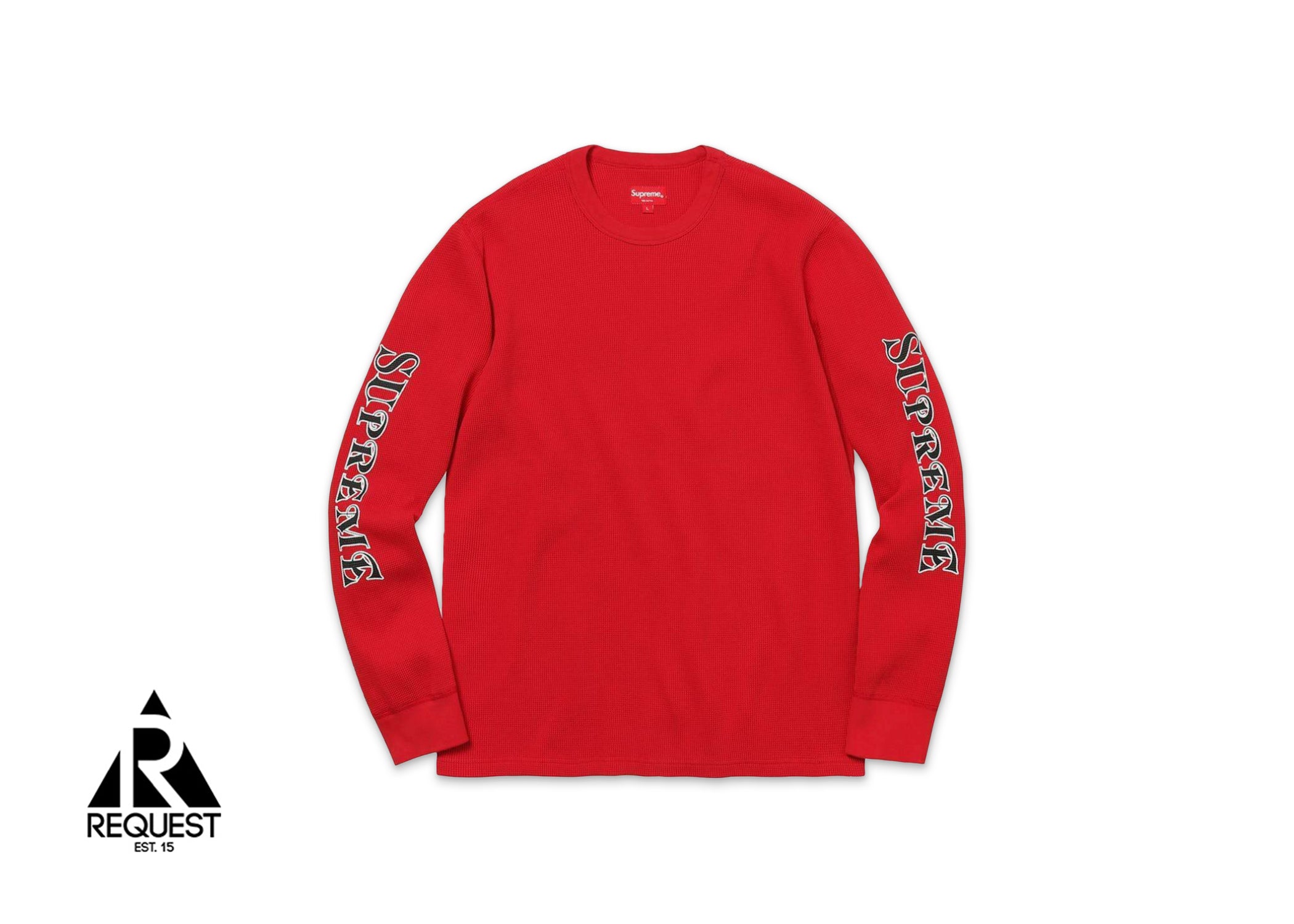 Supreme Sleeve Logo Waffle Thermal "Red"