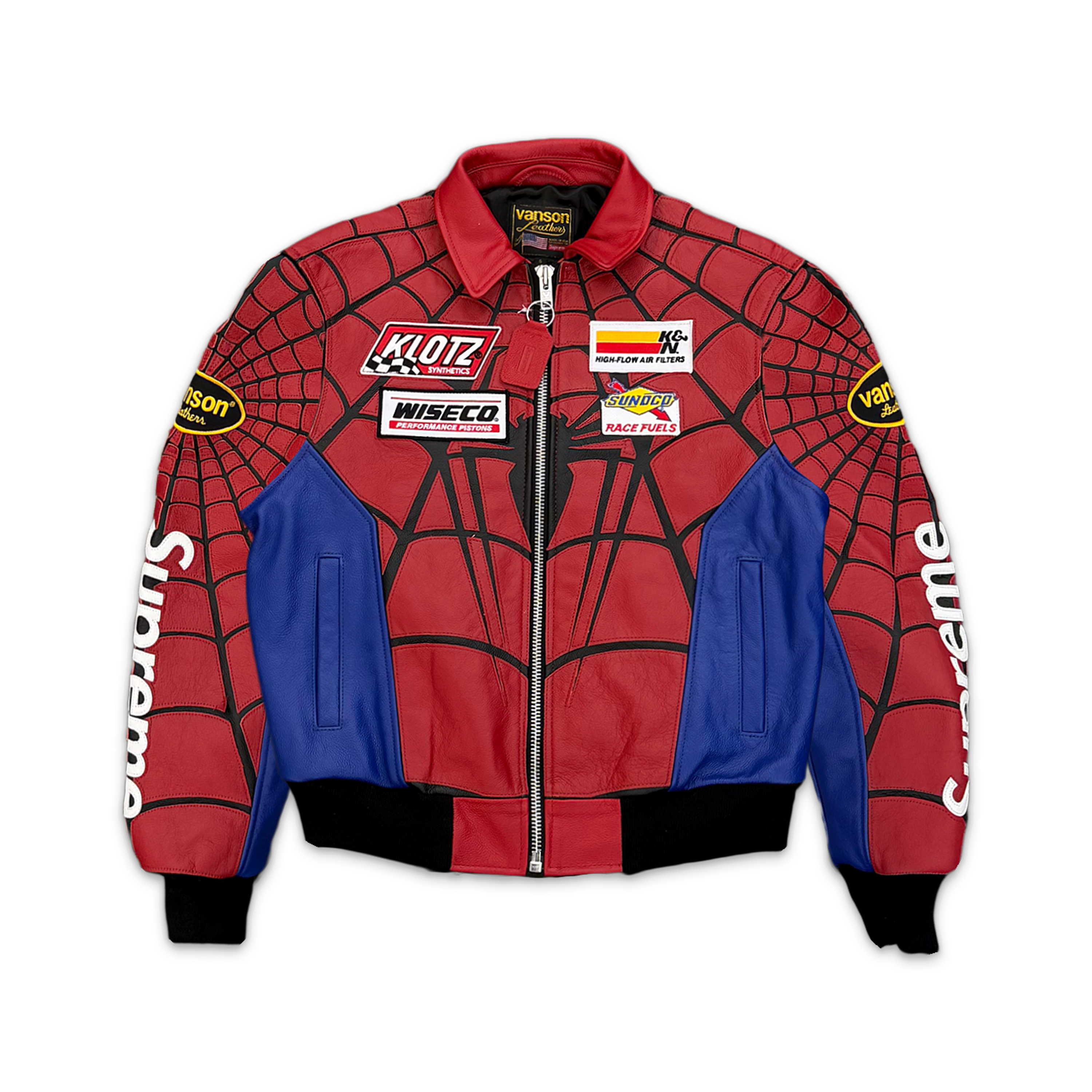 Vanson Leathers Spider-Man Jacket "Red Blue" (SS26)