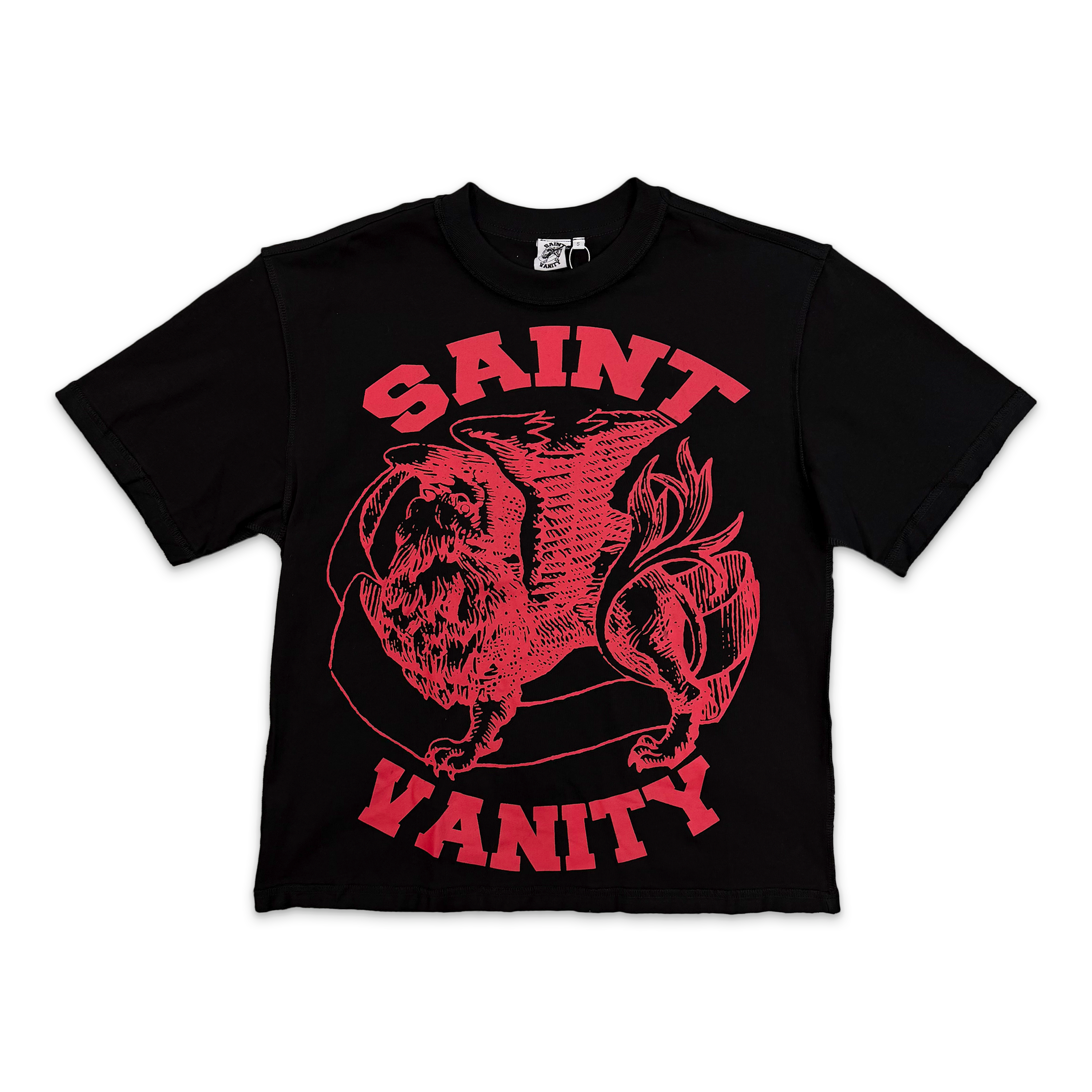 Saint Vanity, Griffin Logo Tee "Black/Red"