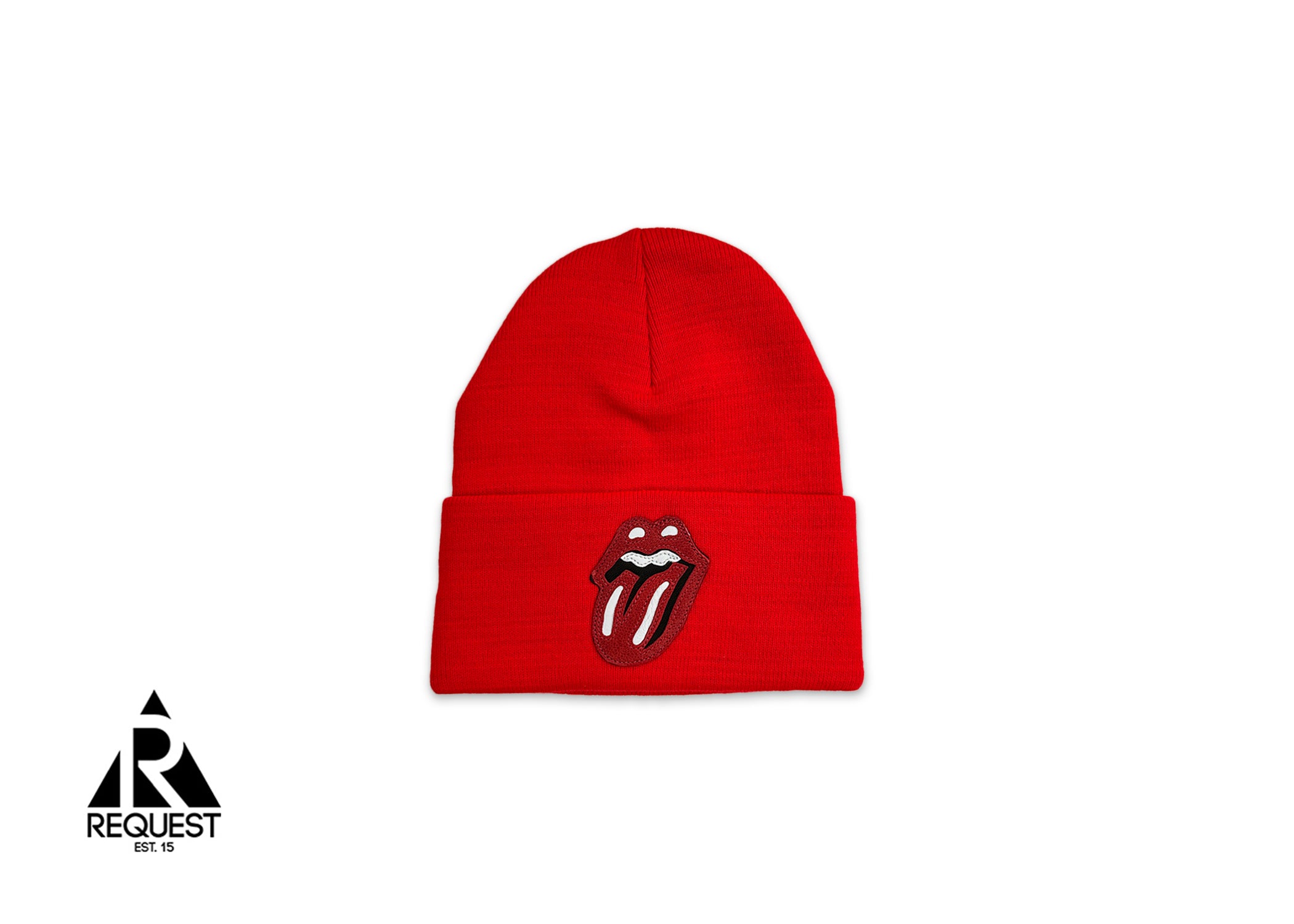 Rolling Stones Leather Patch Beanie "Red"