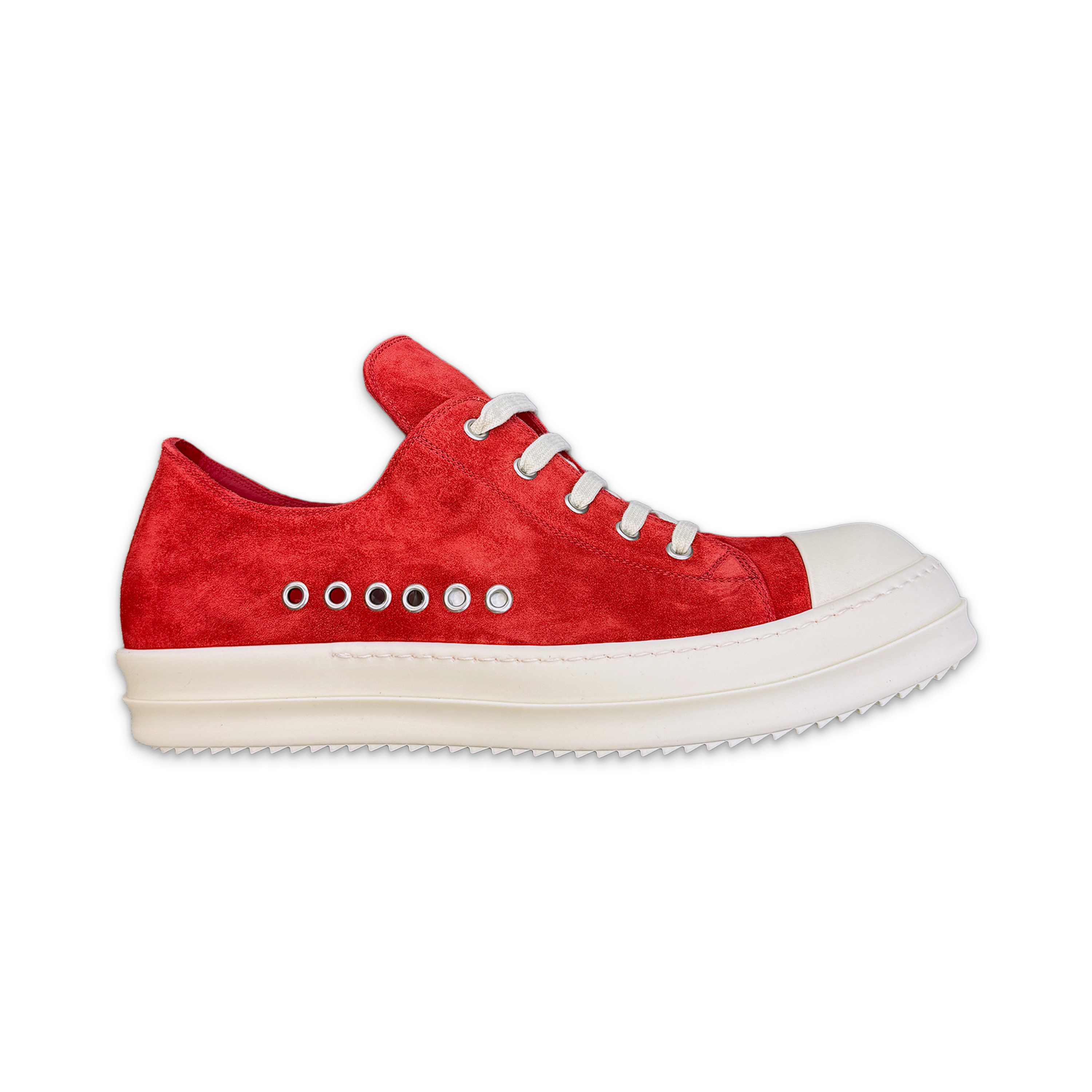 Rick Owens, Temple Suede Extreme Low Sneaks "Carnelian Milk"