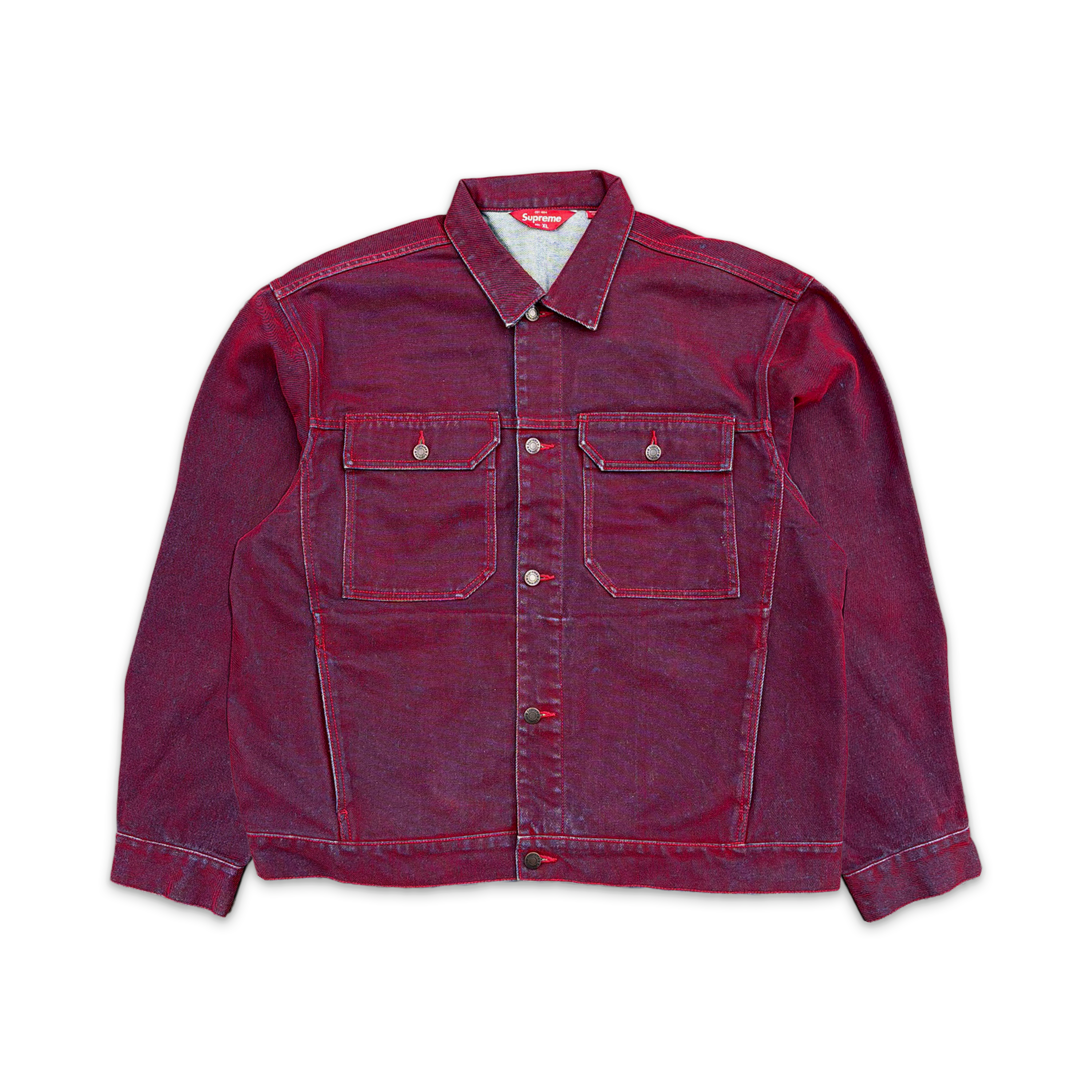 Flocked Denim Trucker Jacket 