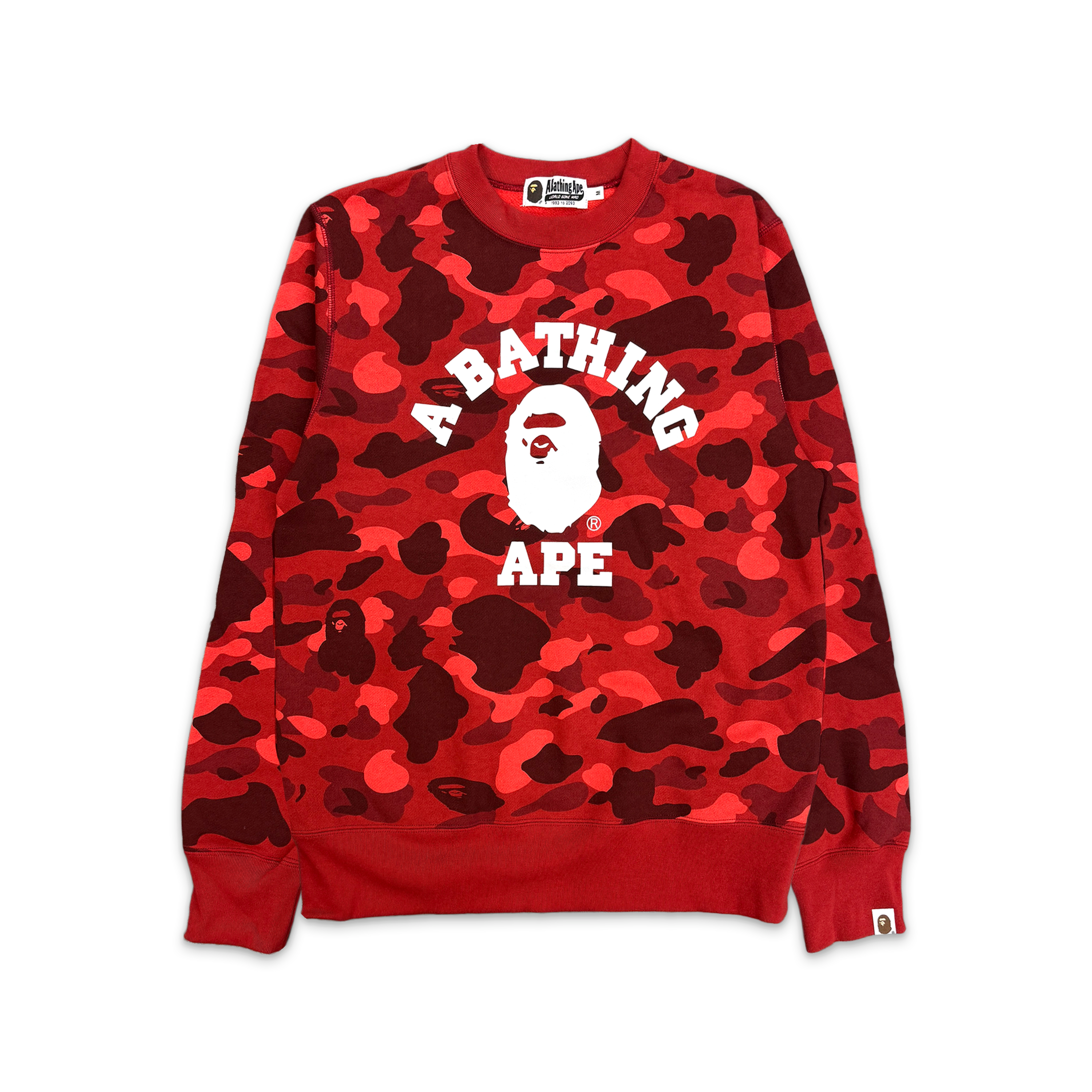 Color Camo College Crewneck “Red"