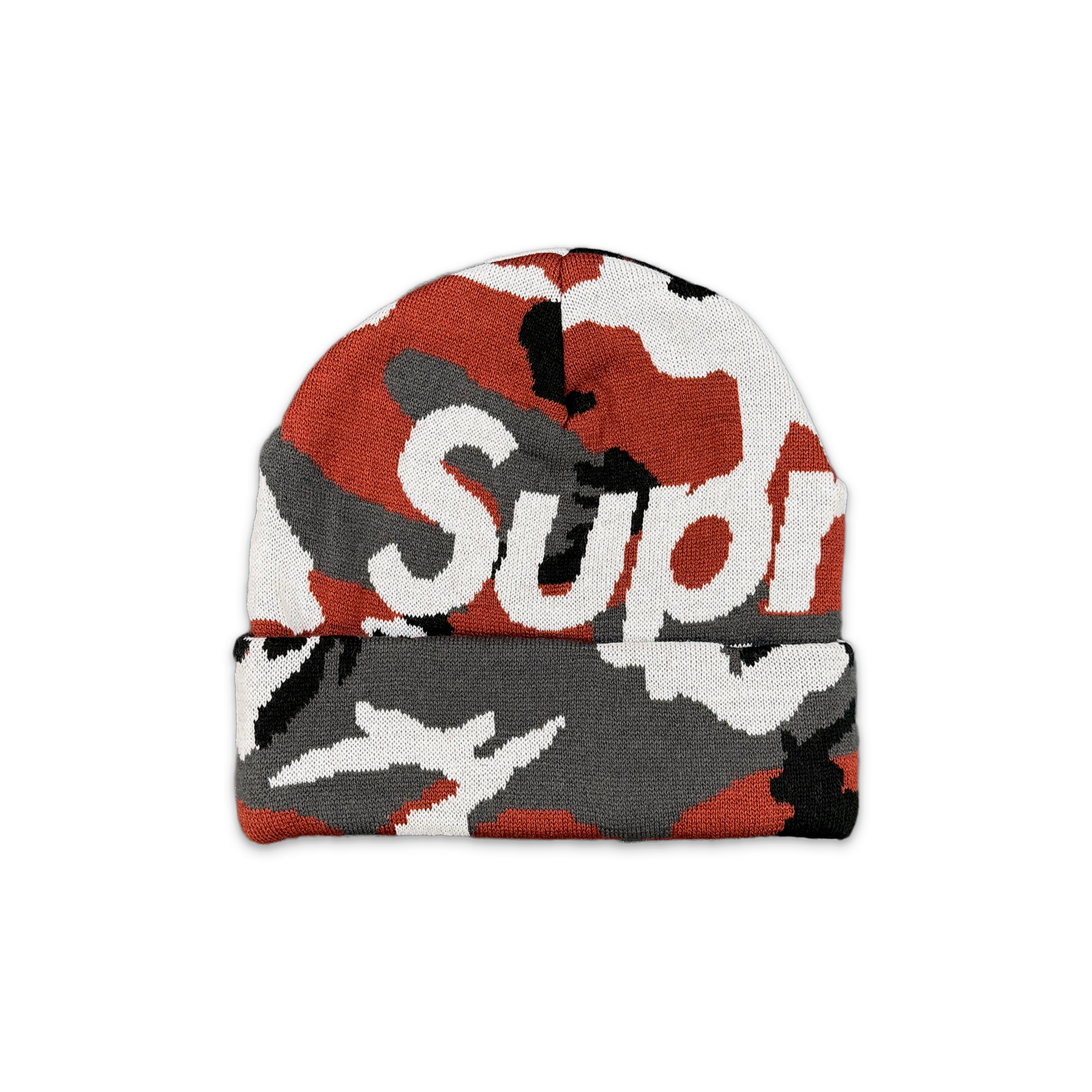 Camo Big Logo Beanie FW25 "Red Camo"
