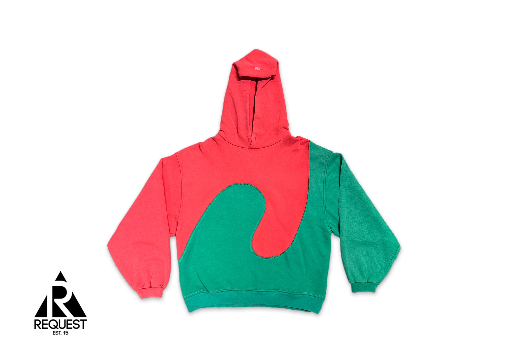 ERL Panelled Hoodie "Red Green"