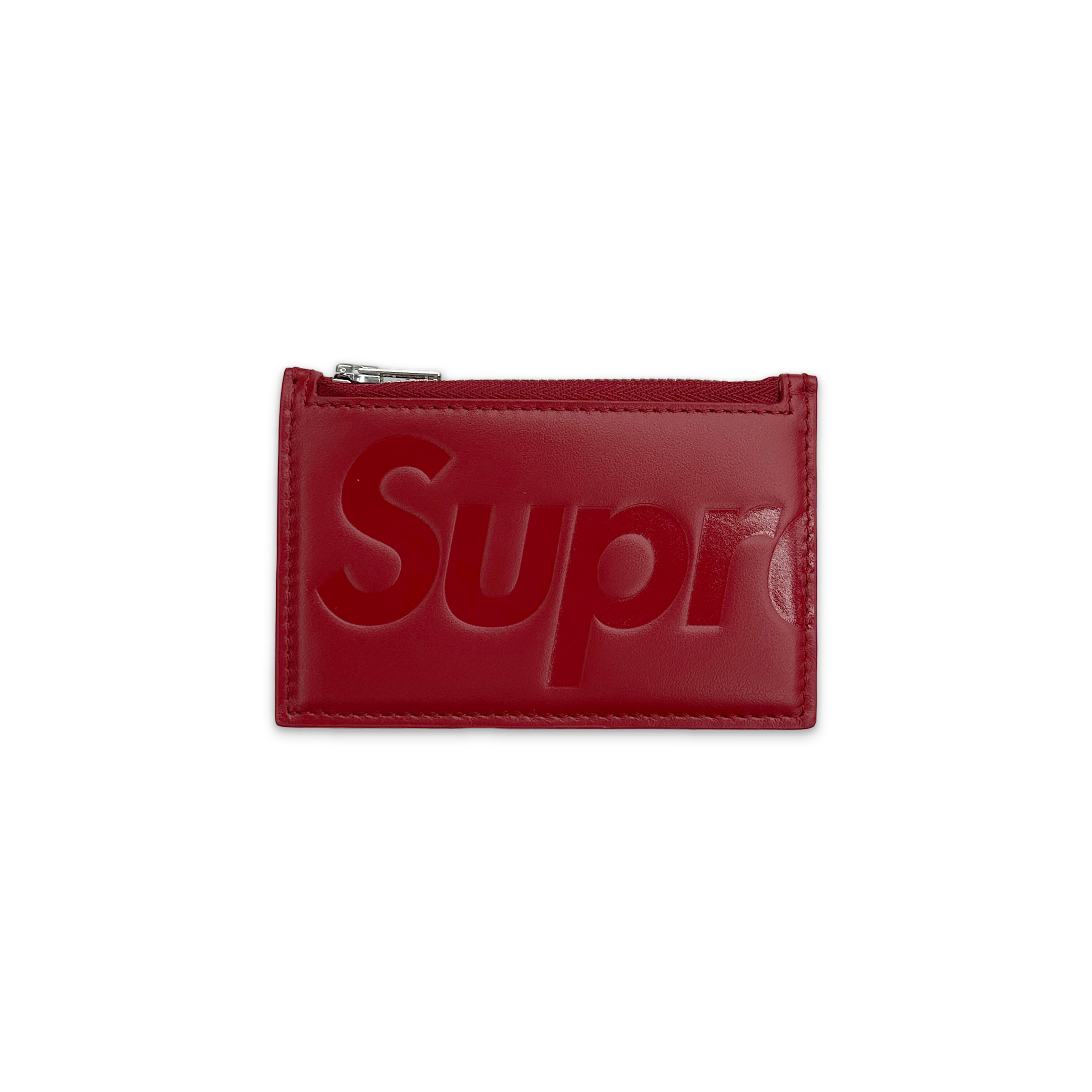 Leather Zip Card Holder "Red"