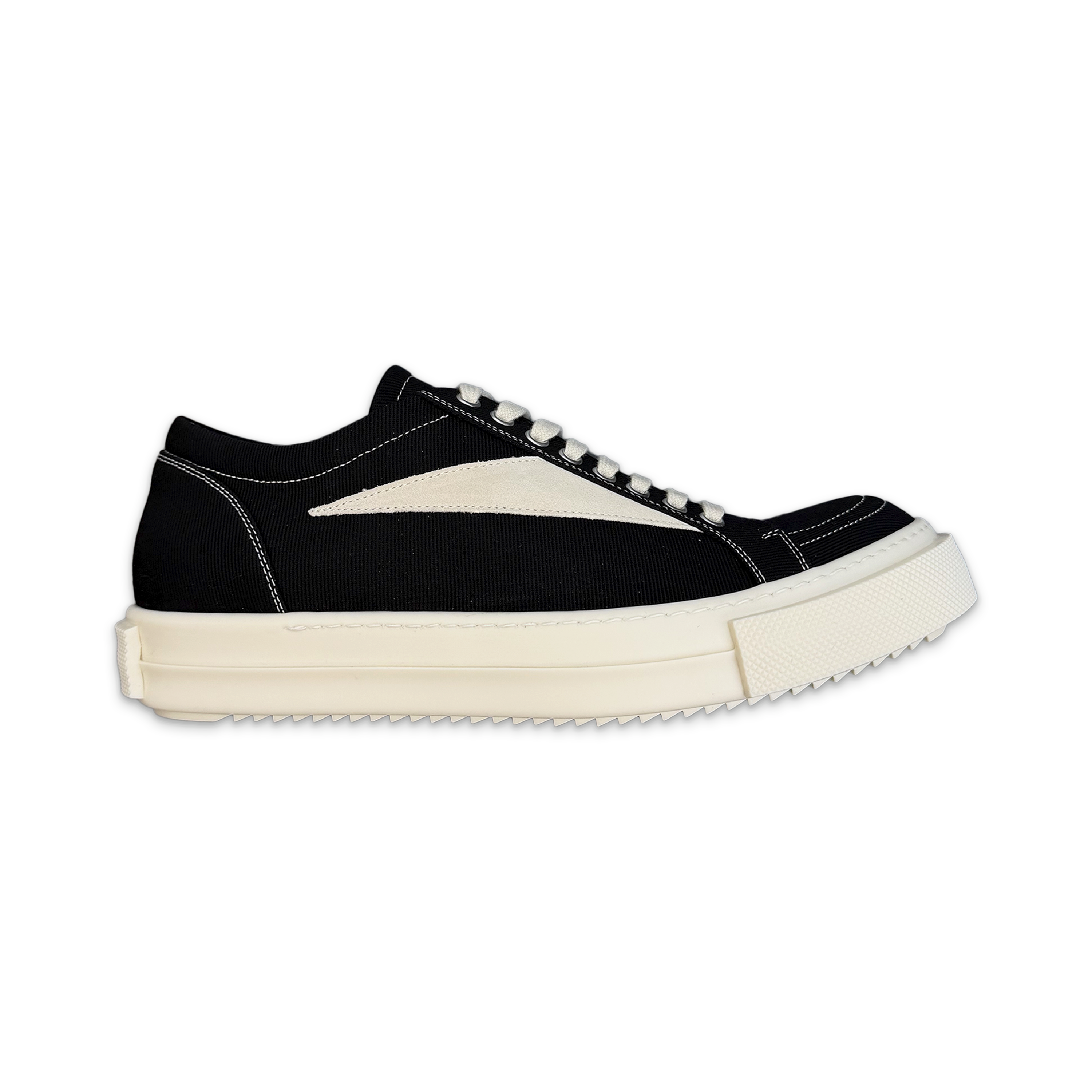 Rick Owens DRKSHDW, Temple Denim Vintage Sneaks Low "Black Milk"