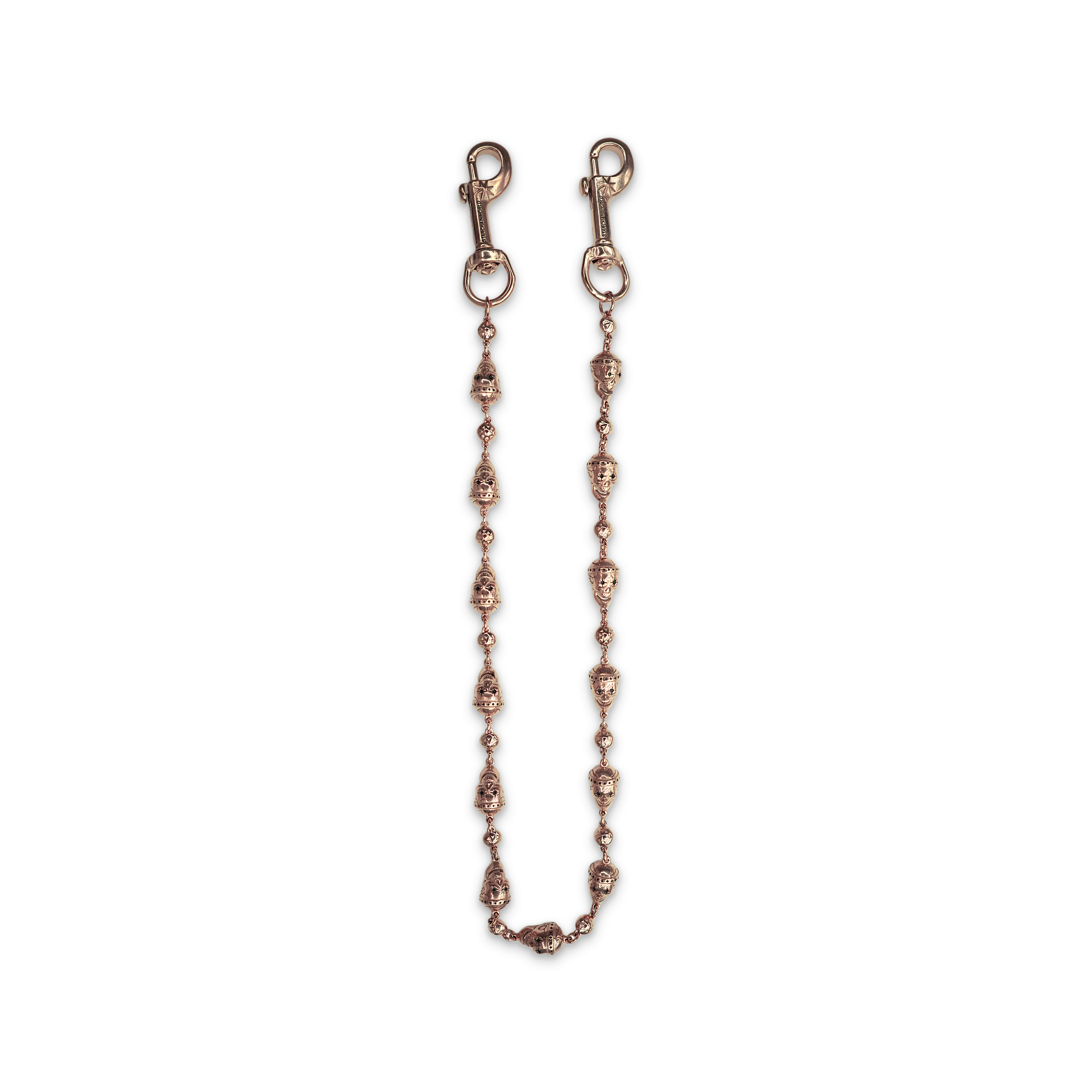 Rose Gold Skull Wallet Chain - No Stones