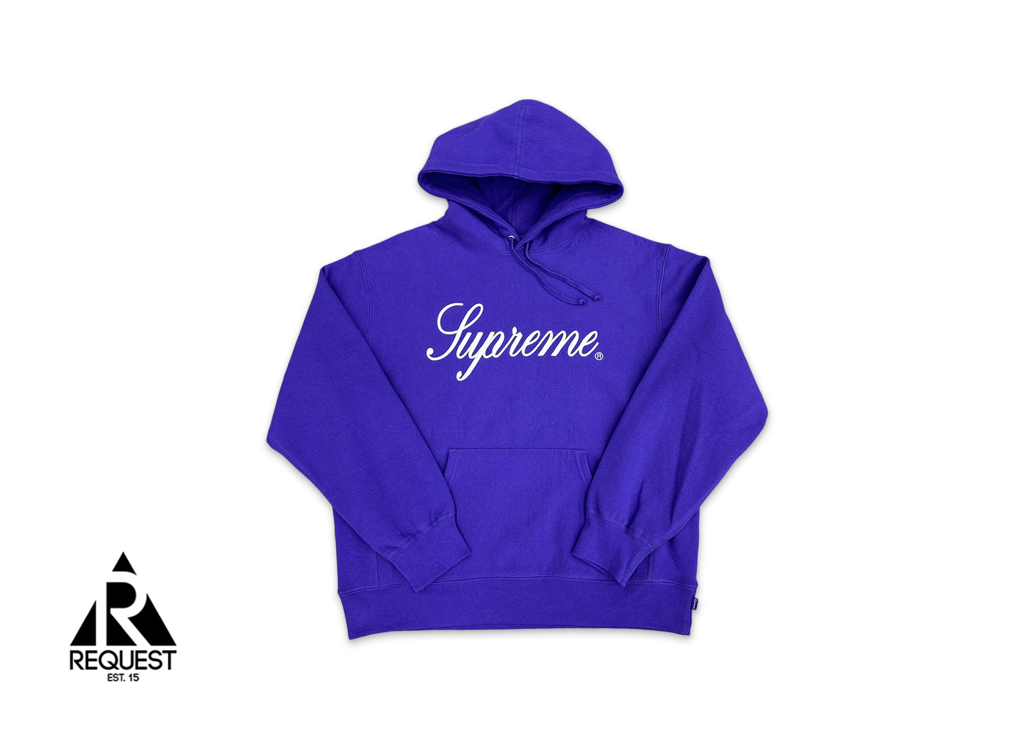 Embroidered Script Hooded Sweatshirt "Purple"