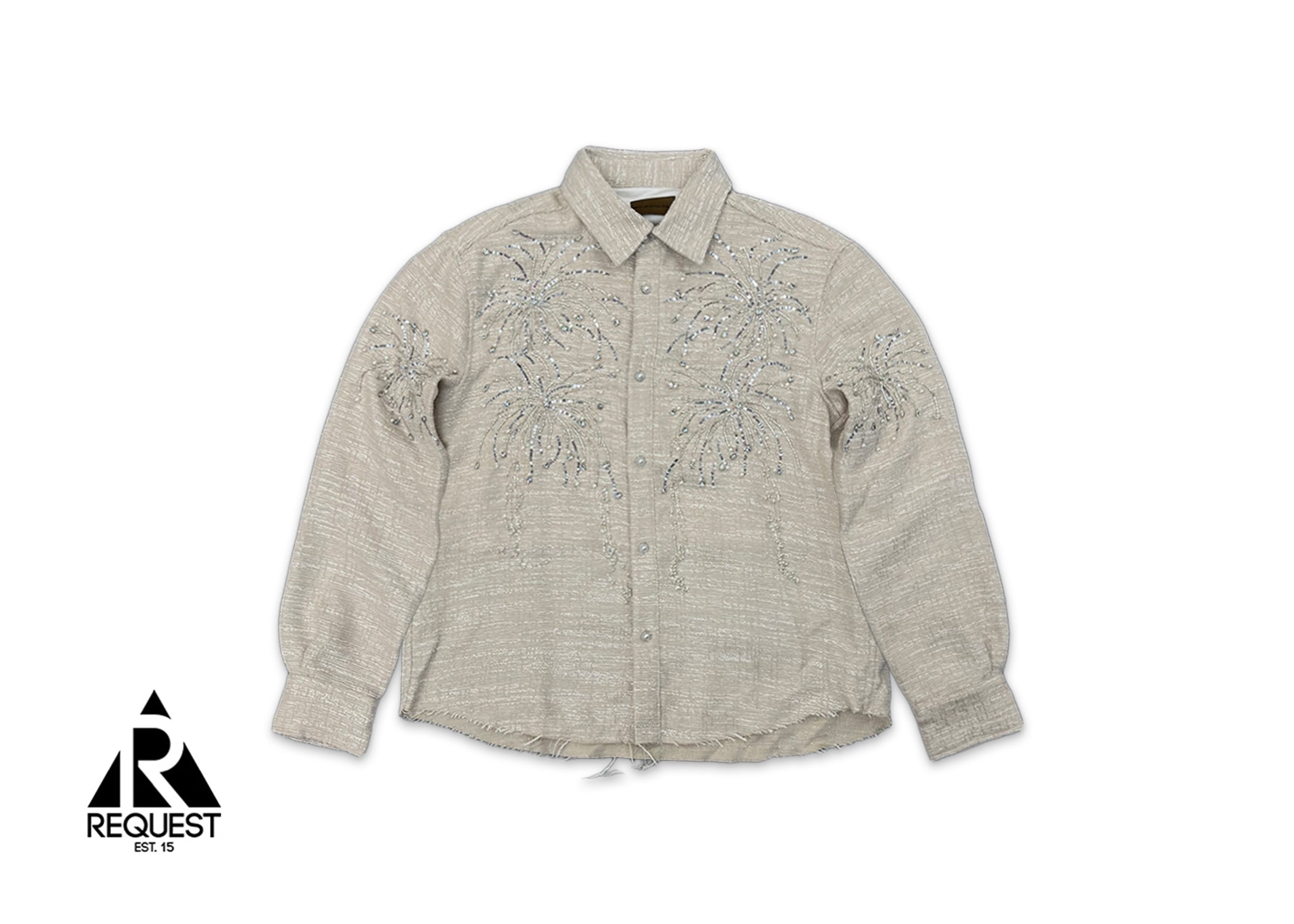 Fireworks Beaded Diamond Shirt "Cream"