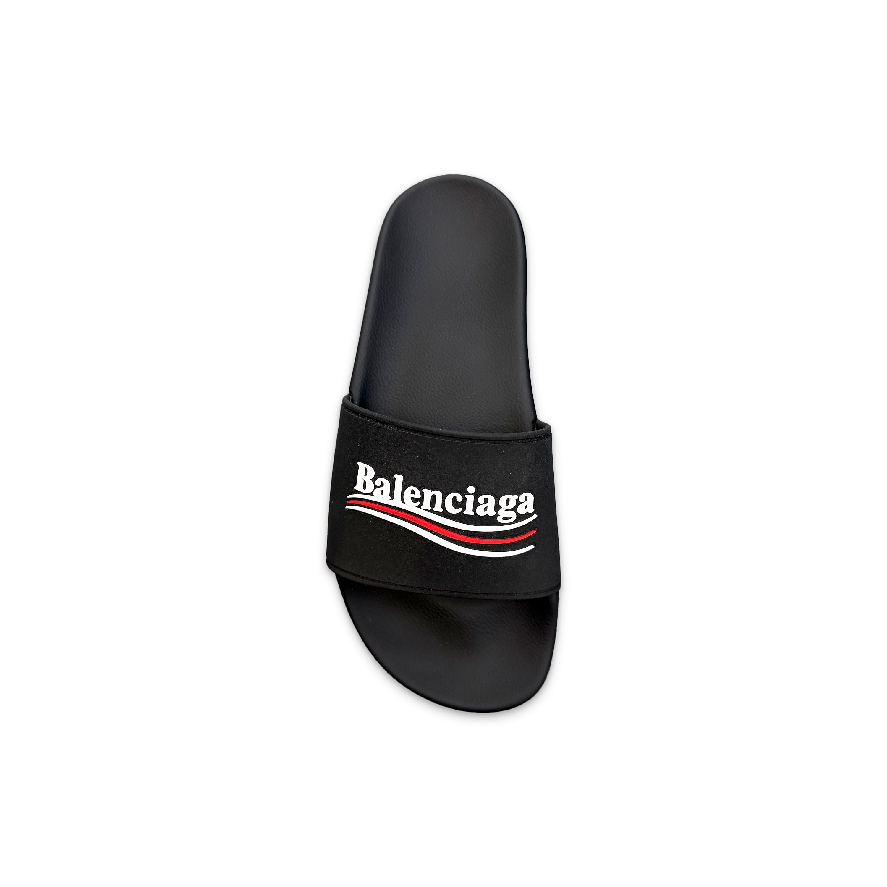 Balenciaga, Political Campaign Pool Slides "Black"