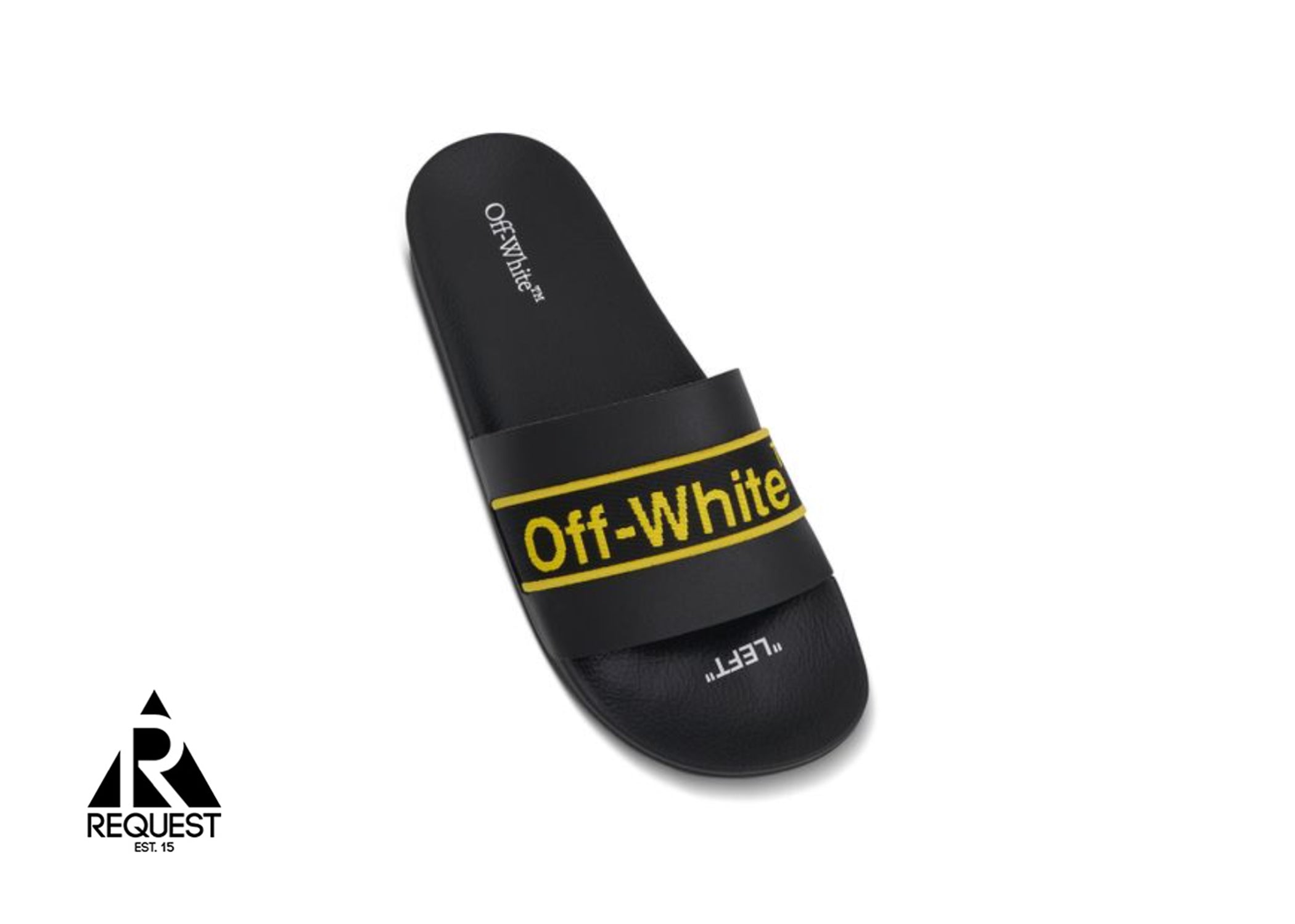 OFF-WHITE Leather Slides “Black and Yellow”