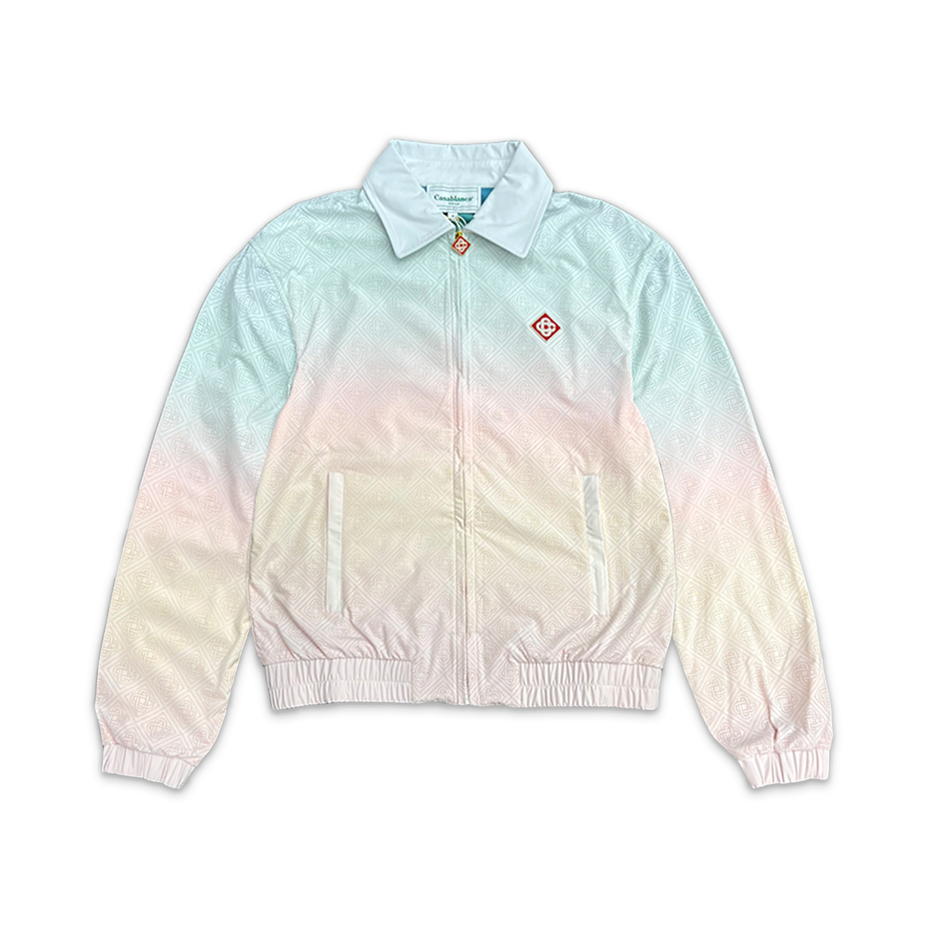 Perforated Taffeta Monogram Laser Cut Gradient Jacket