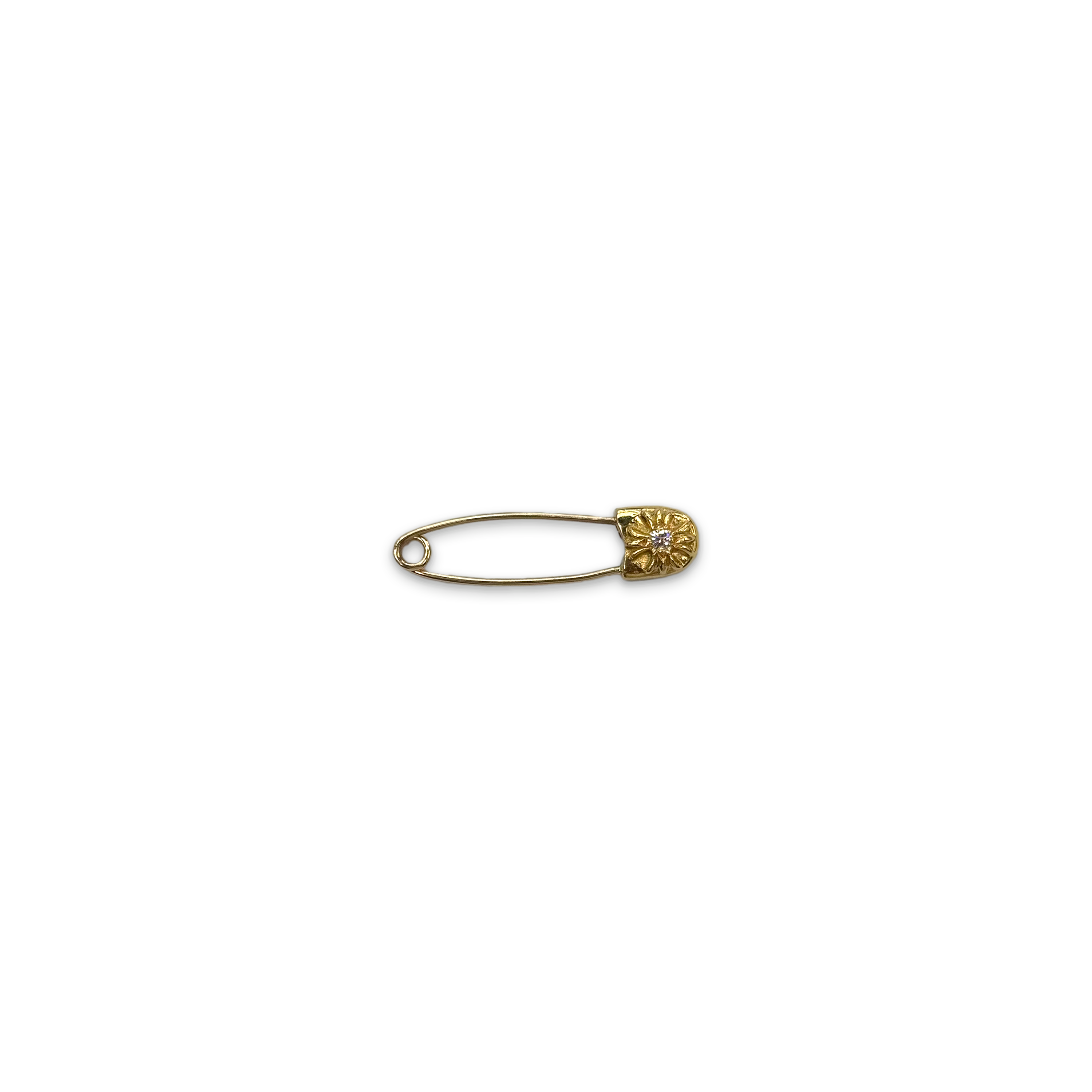 Diamond 22K Gold Safety Pin
