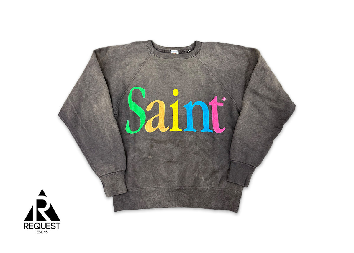 20aw SAINT MICHAEL CREW SWEAT SHIRT Colorful Saint Crewneck 