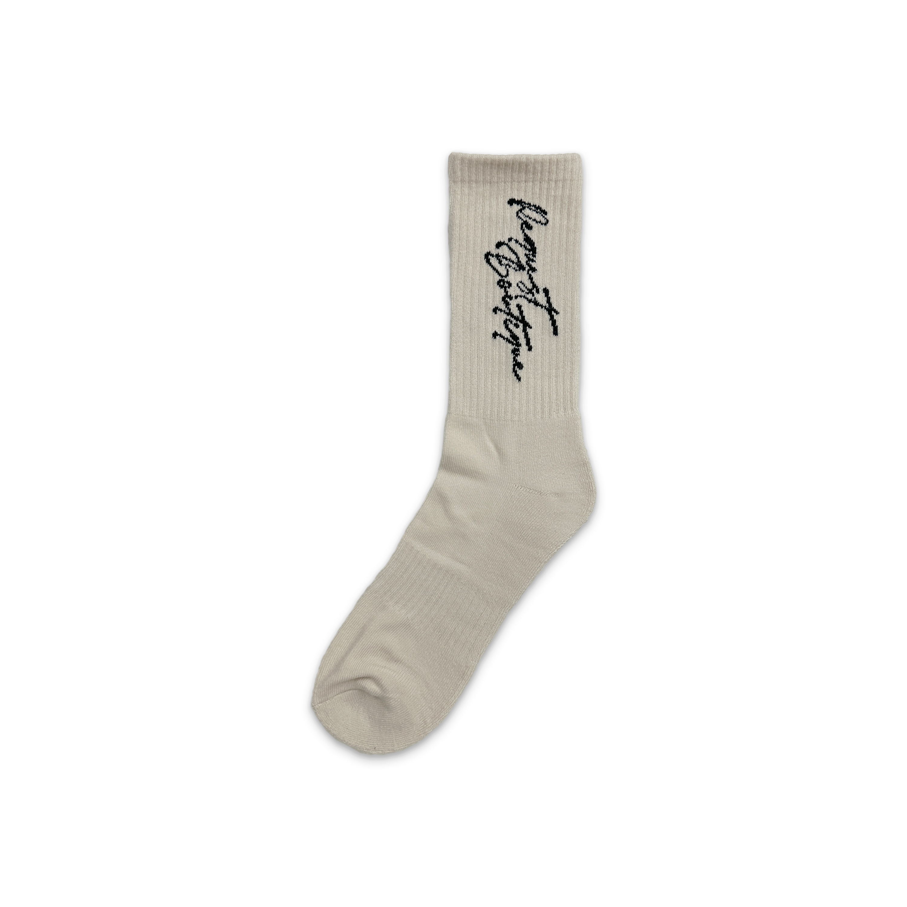 Request Vertical Script Socks "Sand"