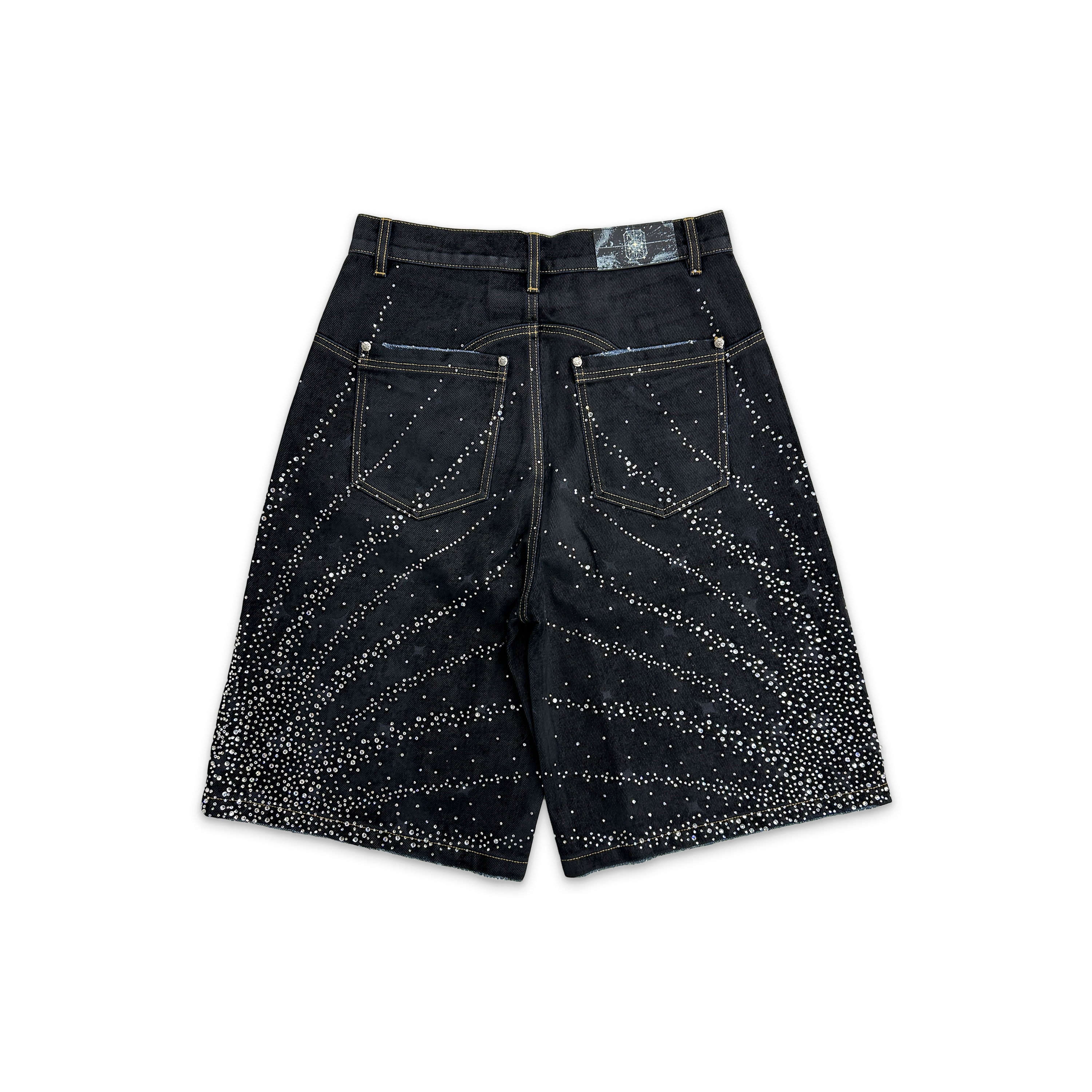 20K Diamond Starlight Denim Shorts "Black"
