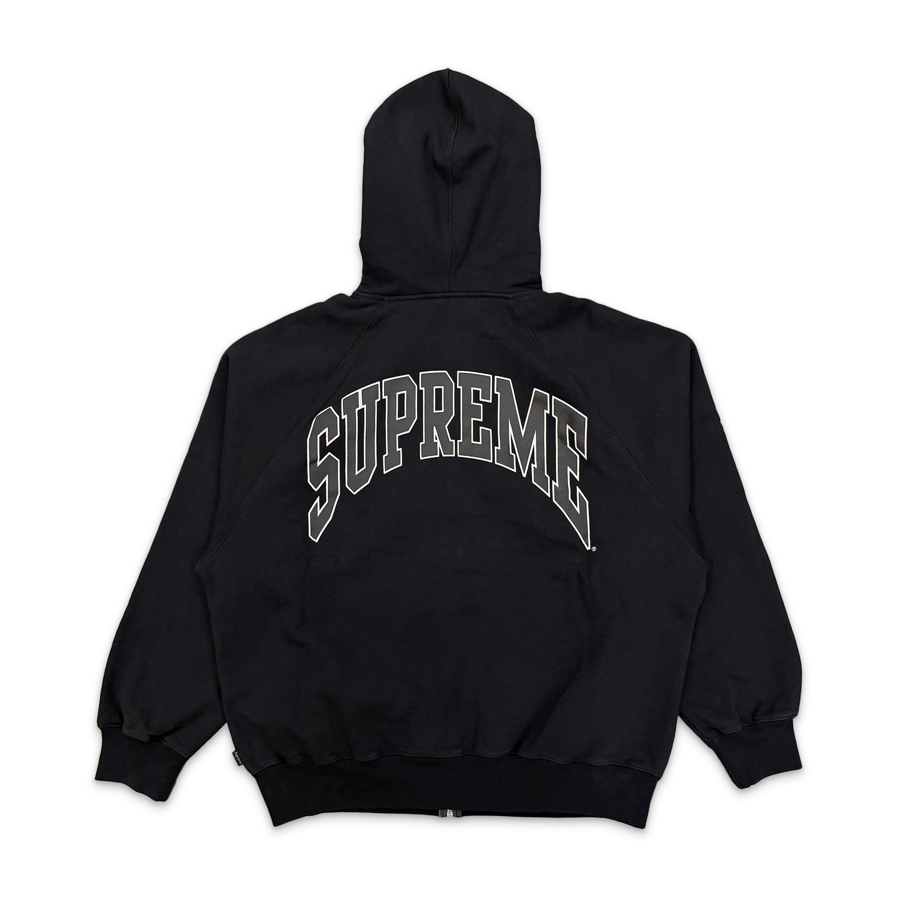 Supreme, Cracked Raglan Zip Up Hoodie "Black" (SS26)