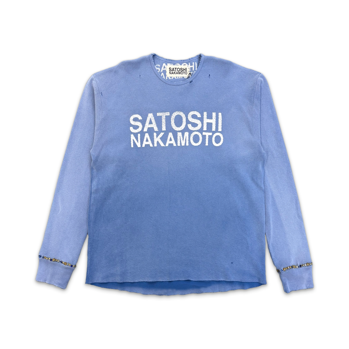 Logo Studded Thermal Shirt “Light Blue"