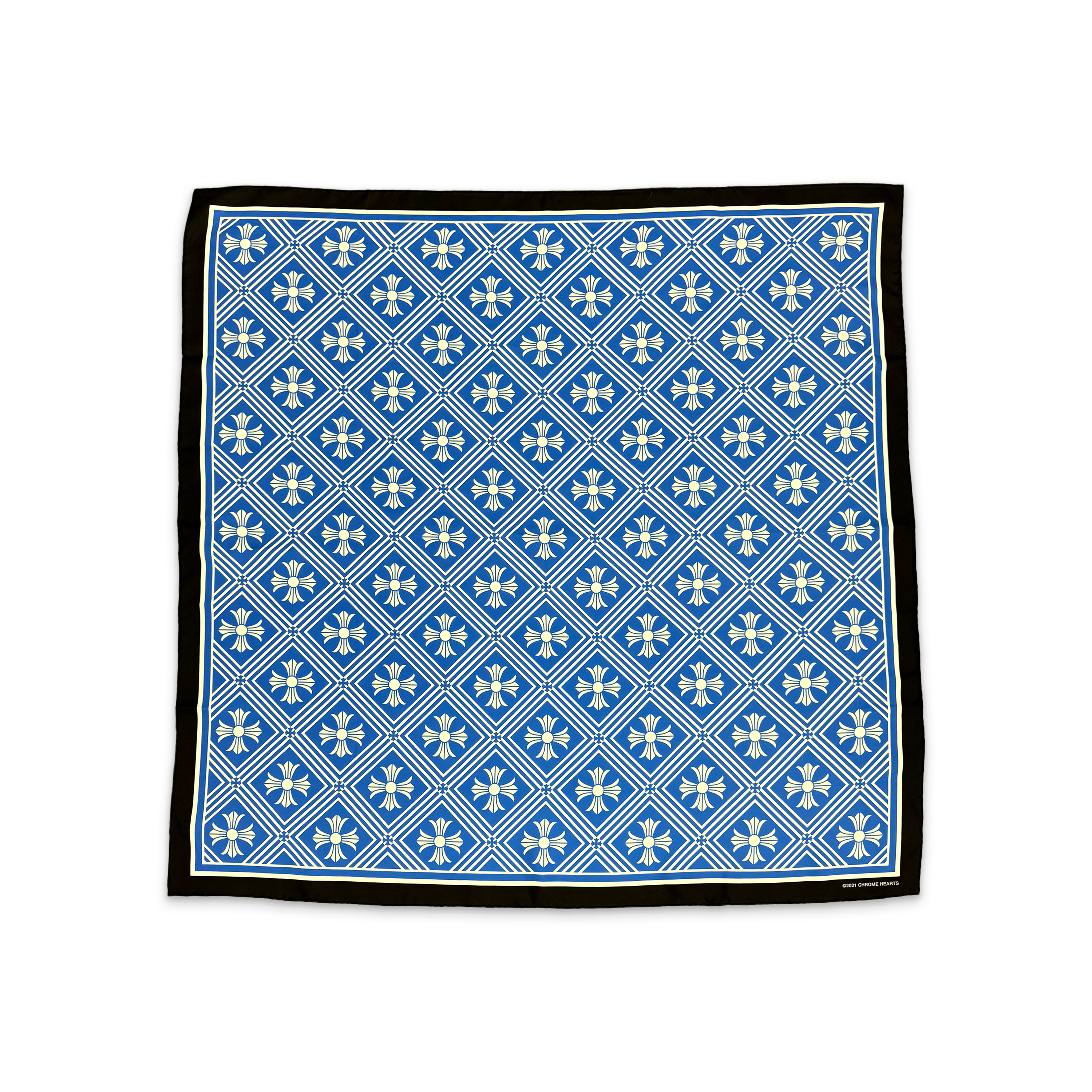 Cross Silk Scarf "Blue"
