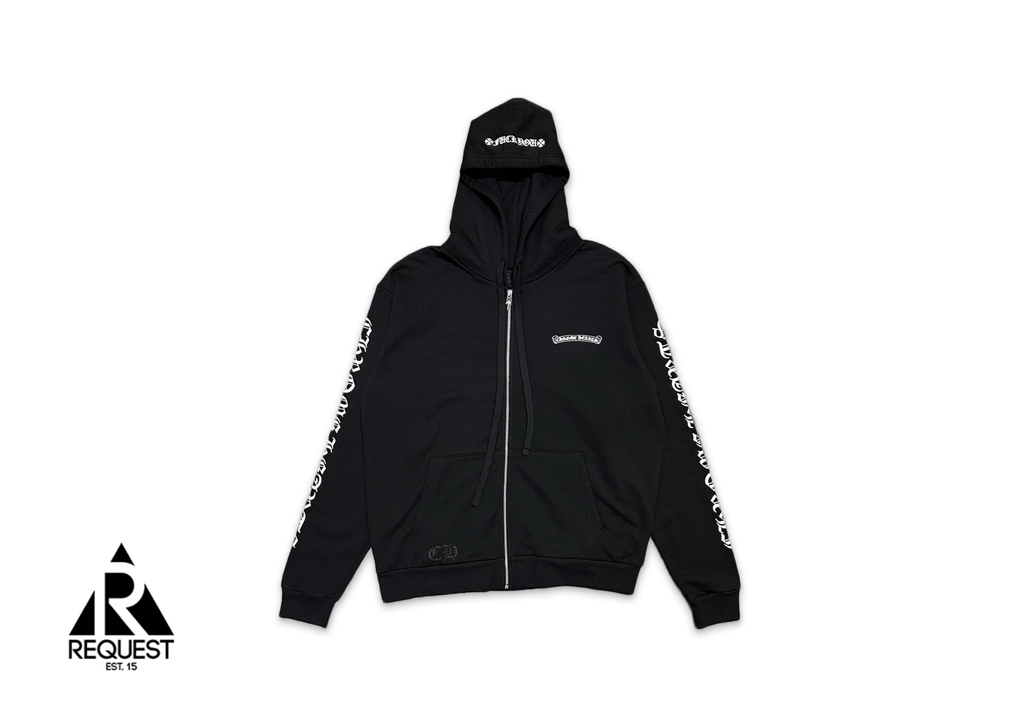 Scroll Zip-Up Hoodie "Black"