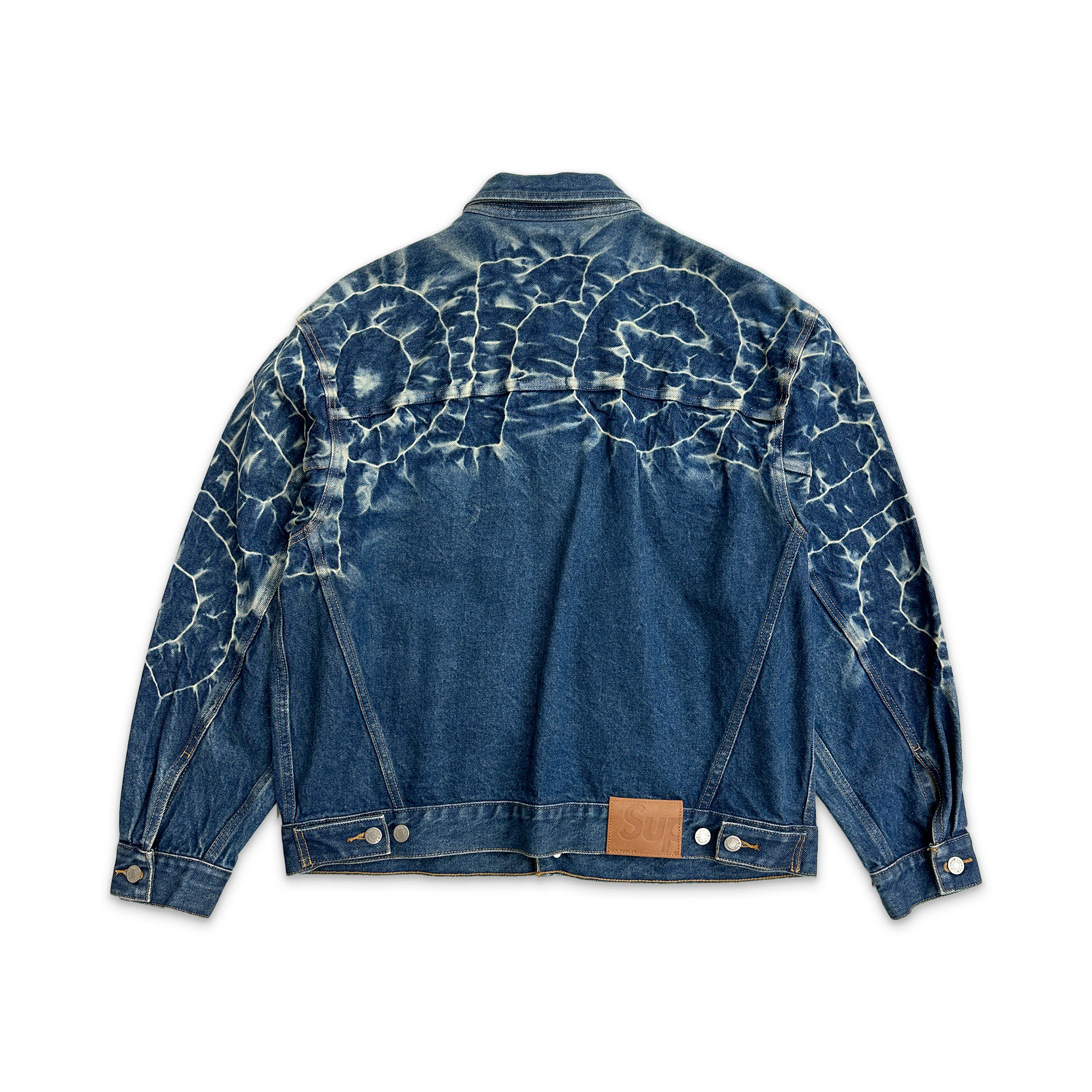Supreme, Shibori Denim Trucker Jacket "Rigid Indigo"