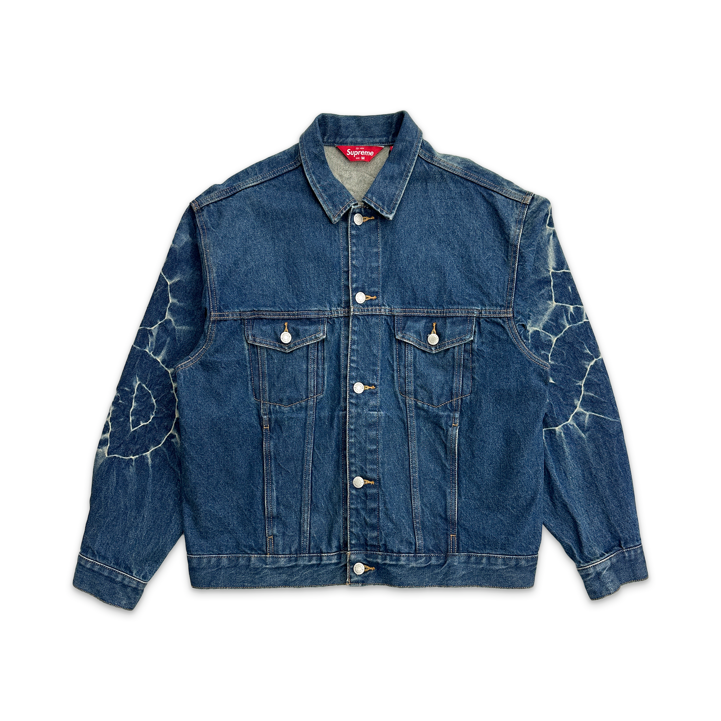 Shibori Denim Trucker Jacket "Rigid Indigo"