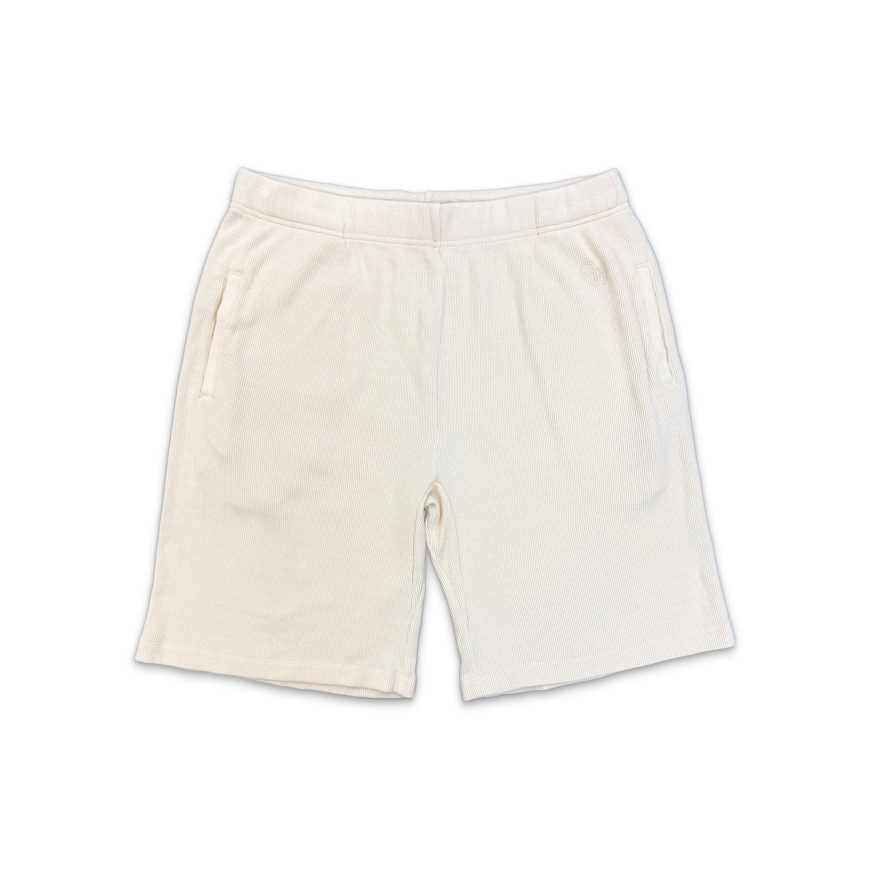 Waffle Knit CH Embroidered Shorts "Cream"