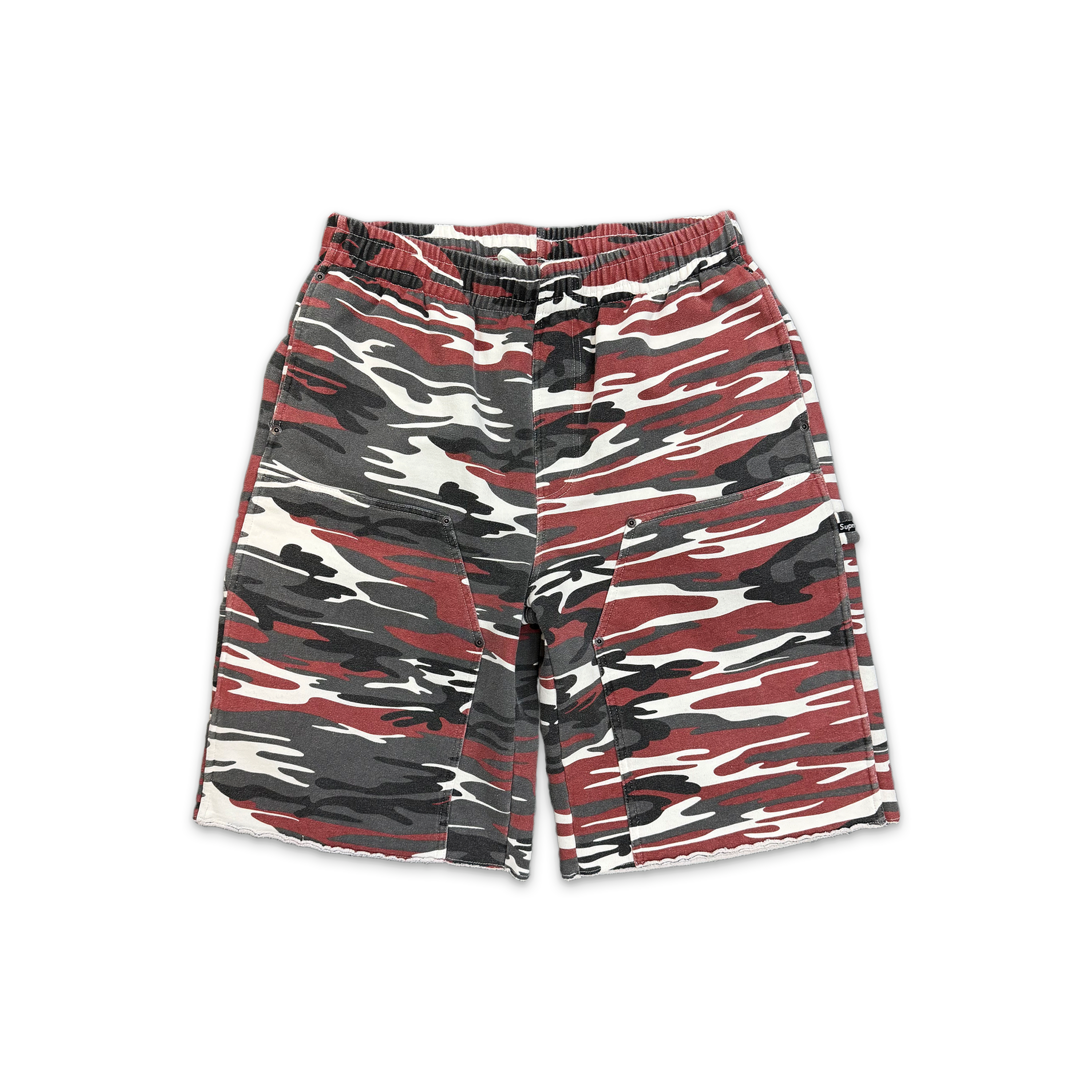Double Knee Painter Sweatshorts (SS26) "Red Tiger Camo"