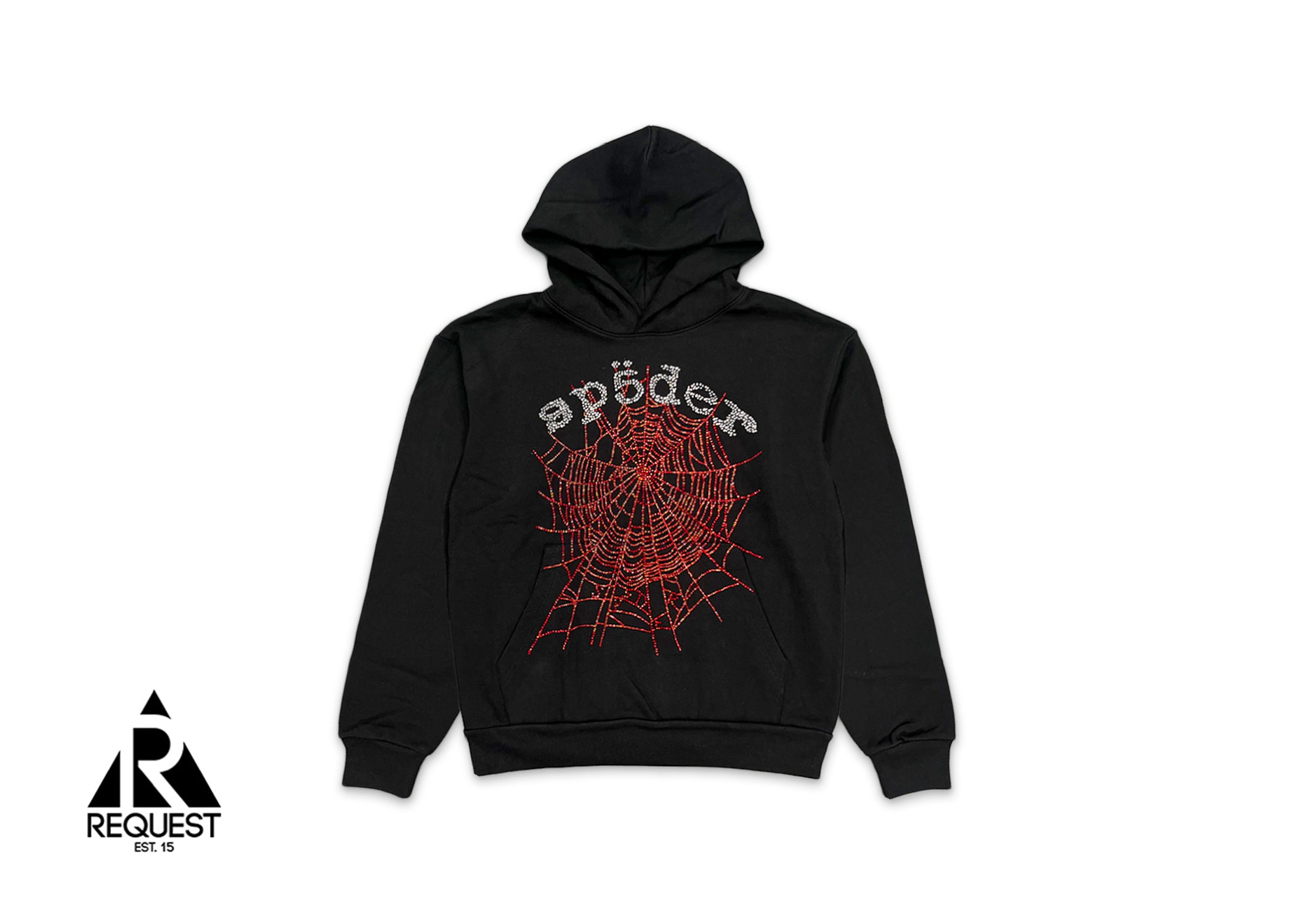 Rhinestone OG Web V2 Hoodie “Black"