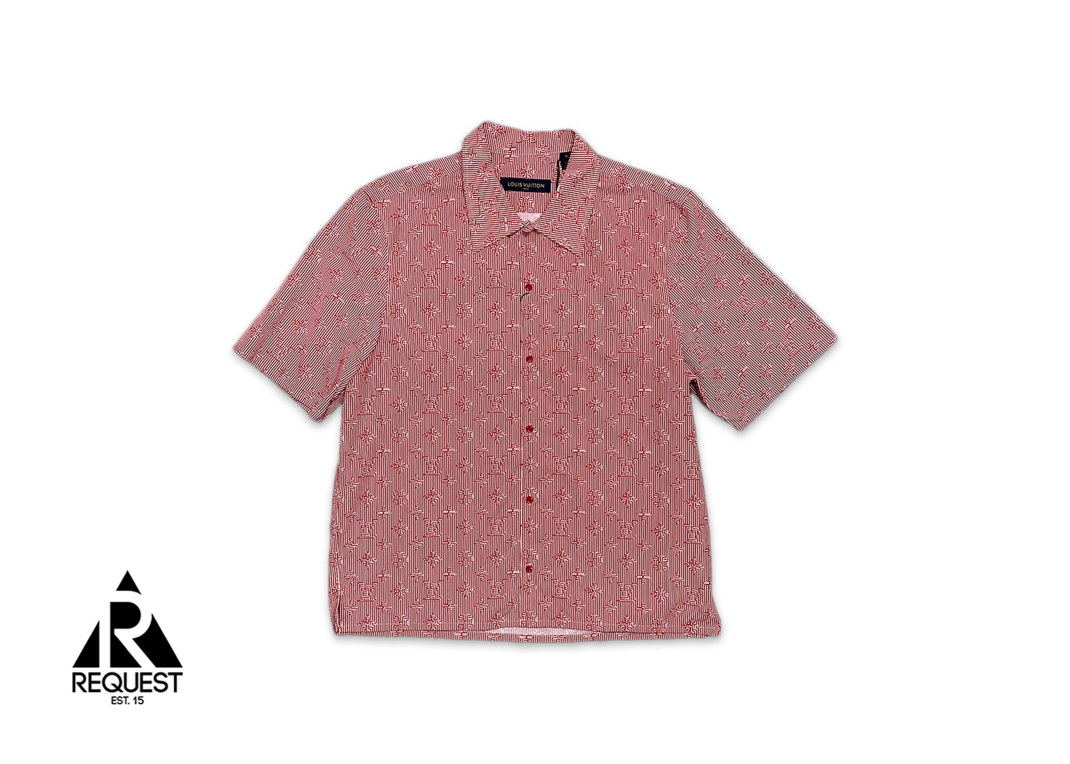 Louis Vuitton, Signature Short-Sleeved Button Up Shirt "Red/White"