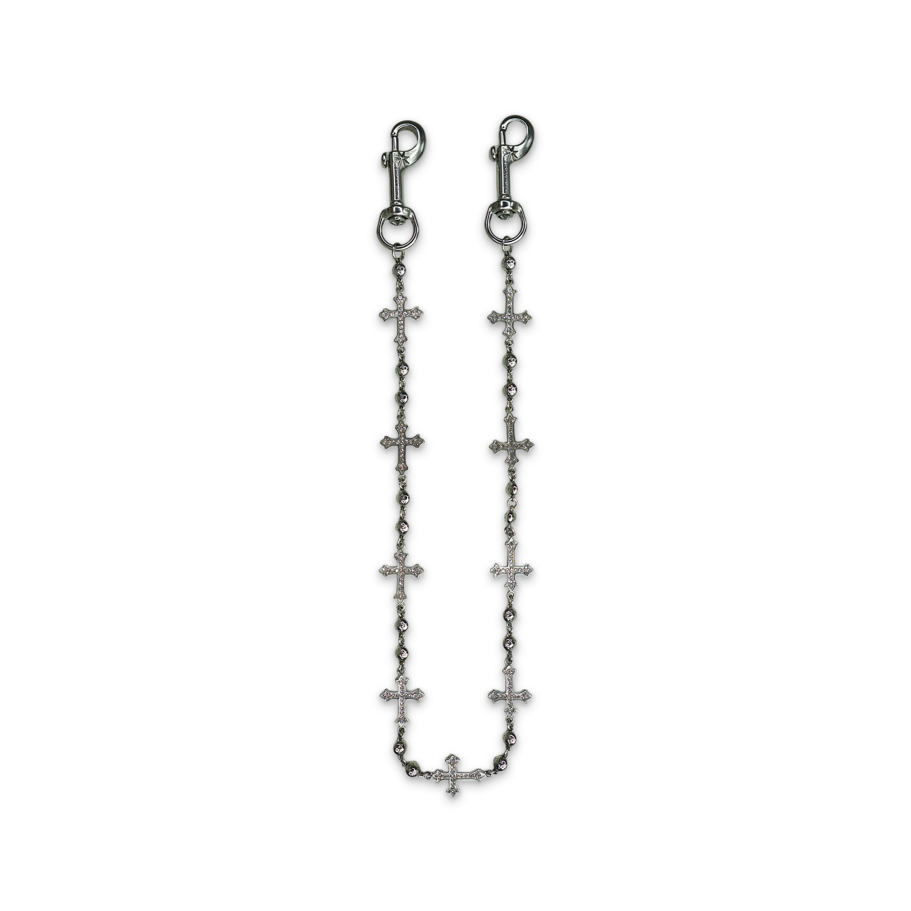 White Cross Wallet Chain