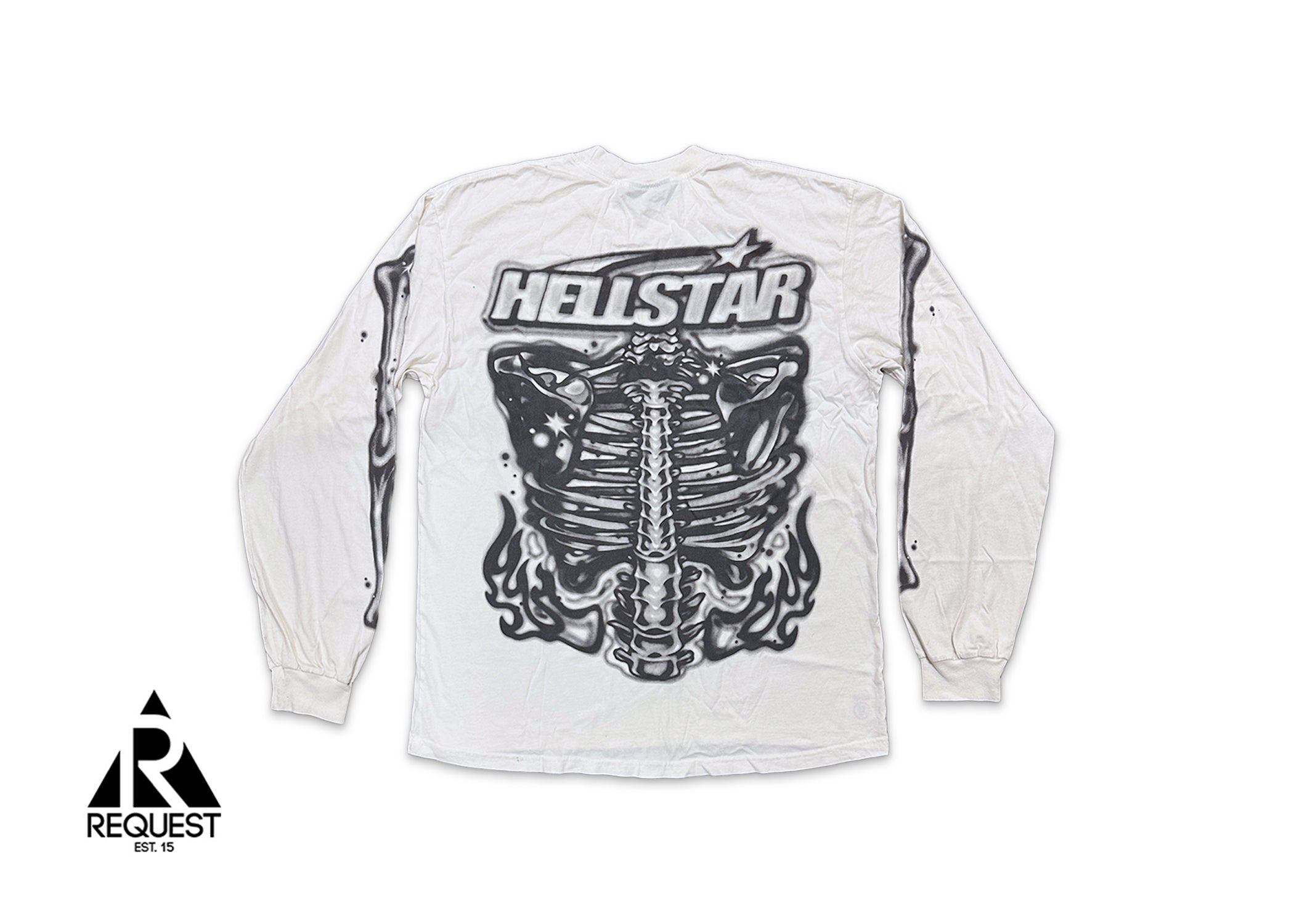 HellStar Airbrushed Bones L/S Tee "White"