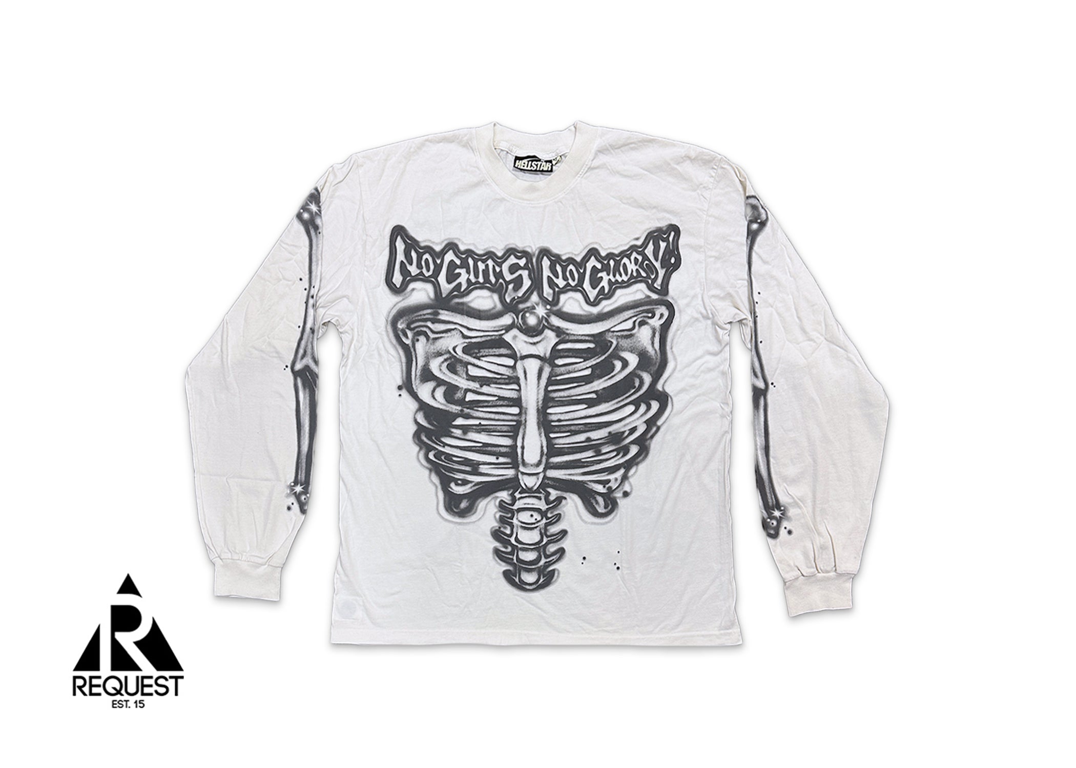 HellStar Airbrushed Bones L/S Tee "White"