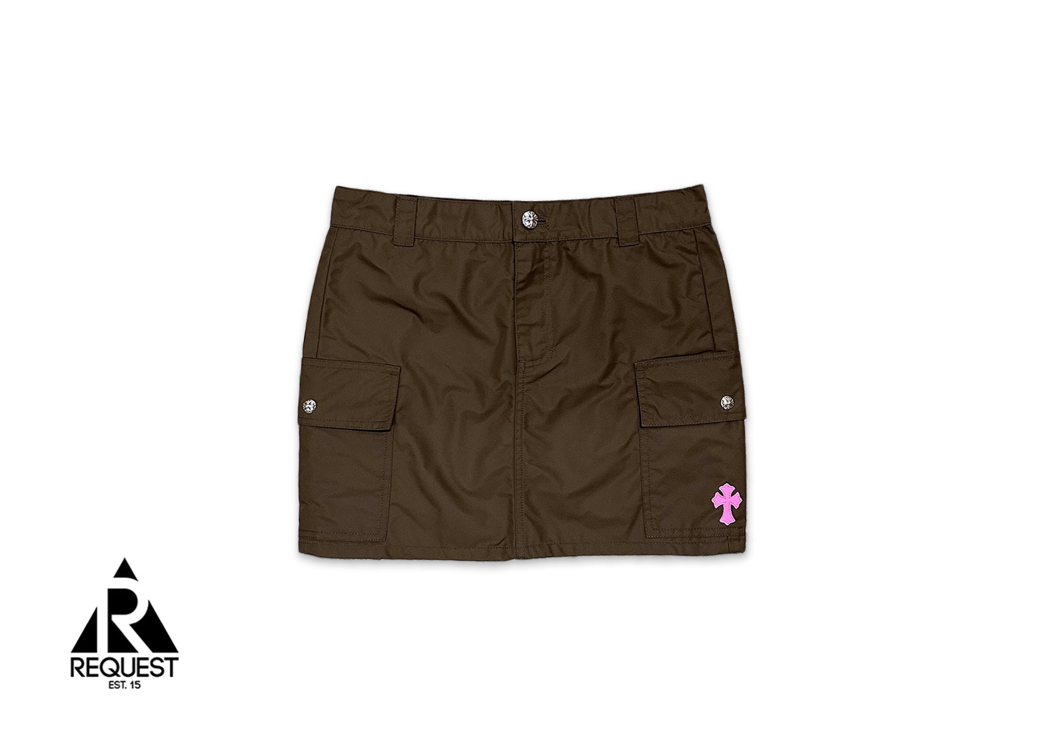 Nylon Cargo Skirt w/ Cross "Brown" (W)