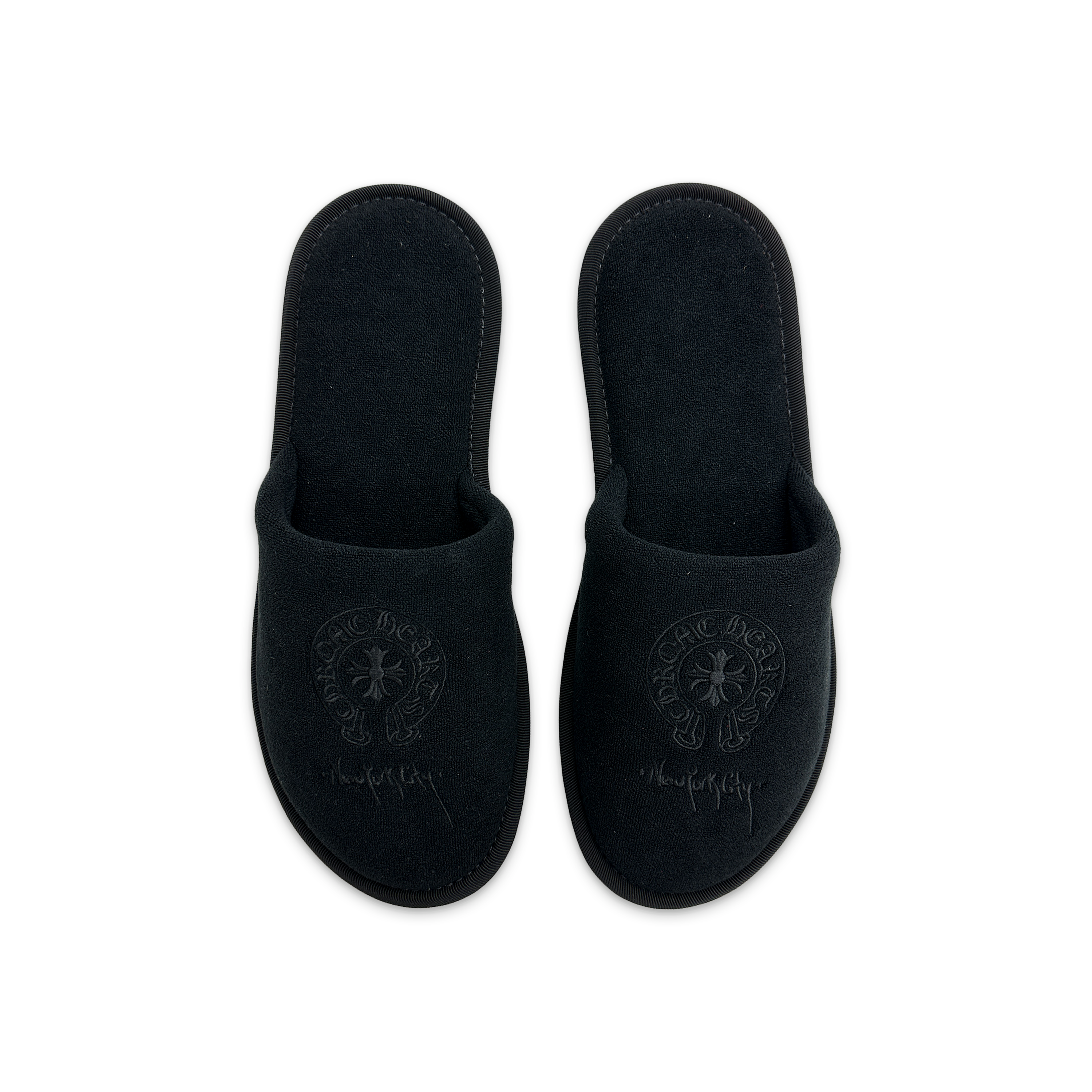 Chrome Hearts, Horseshoe Plus Cross NYC Hotel Slipper "Black"
