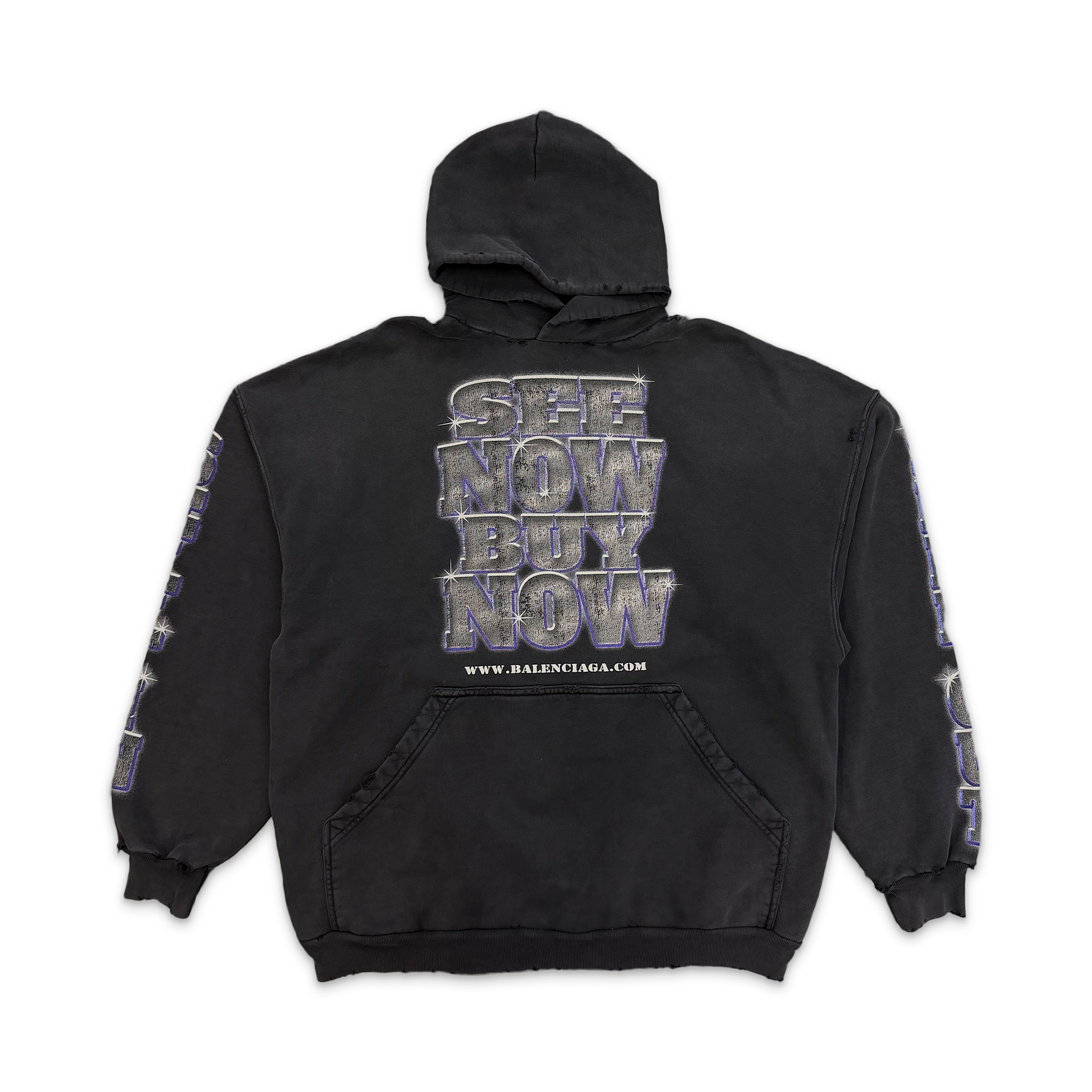 Balenciaga, SNBN Large Fit Hoodie "Washed Black"