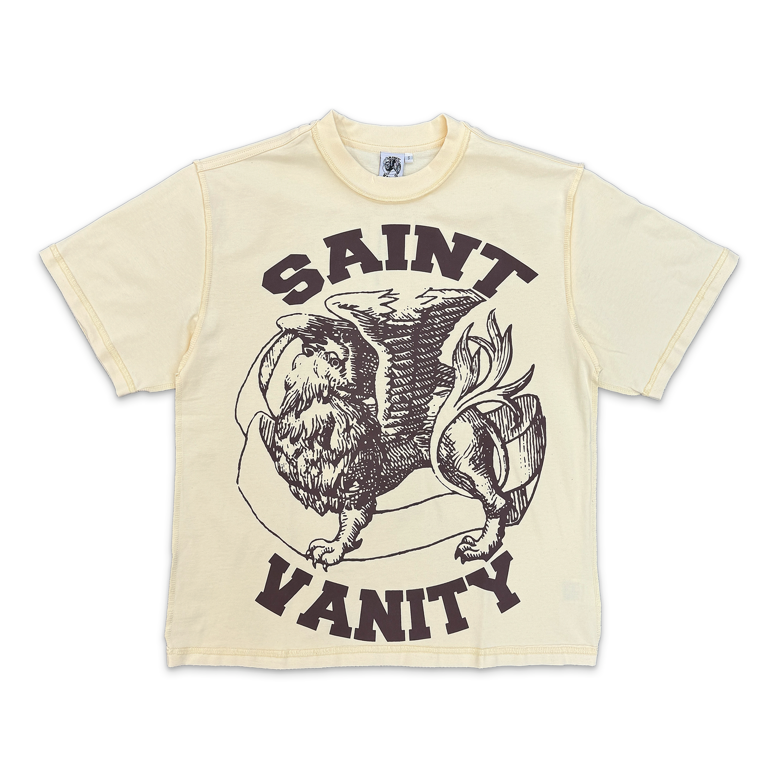 Saint Vanity, Griffin Logo Tee "Cream Brown"
