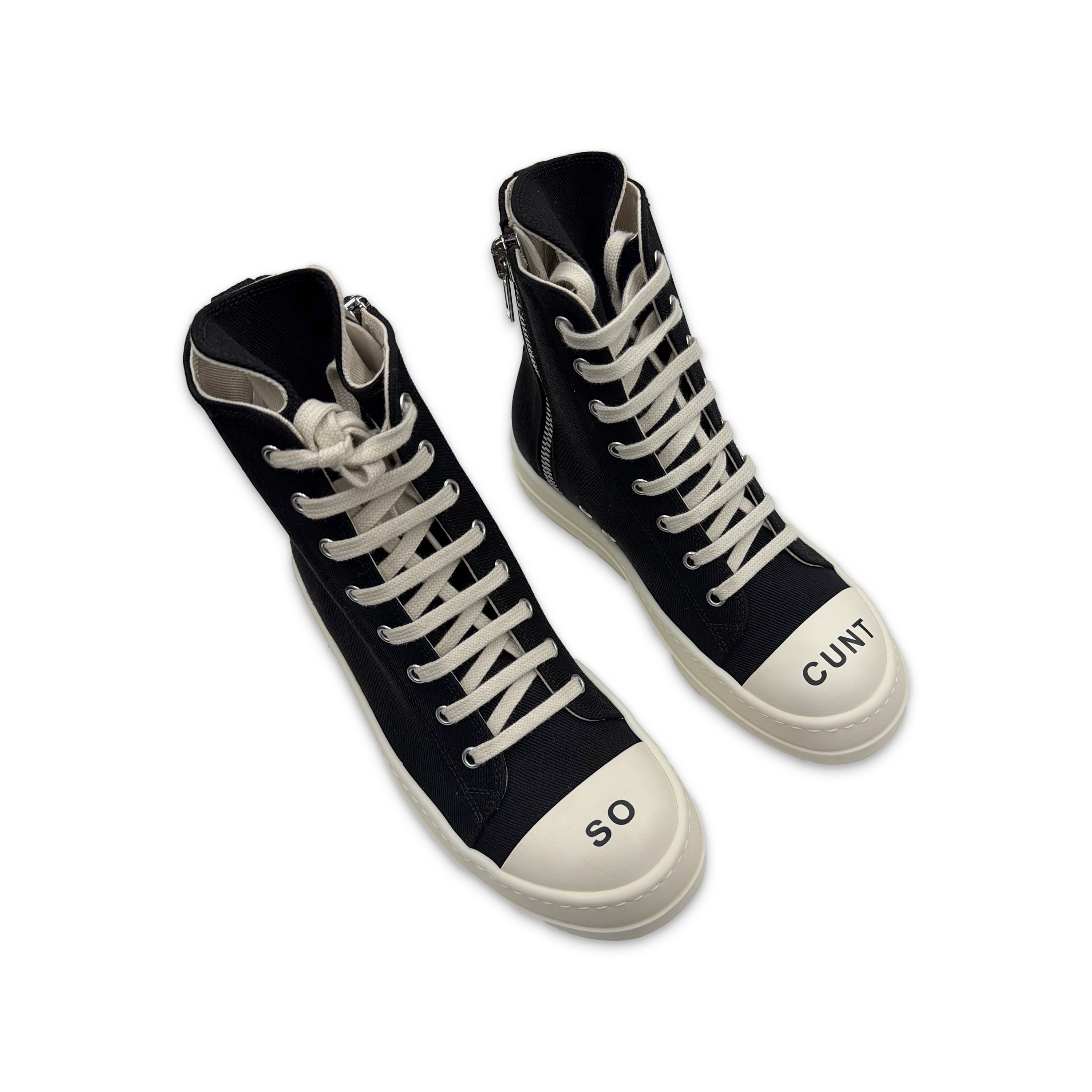 Rick Owens DRKSHDW, DRKSHDW Ramones High "Black Milk So C*nt"