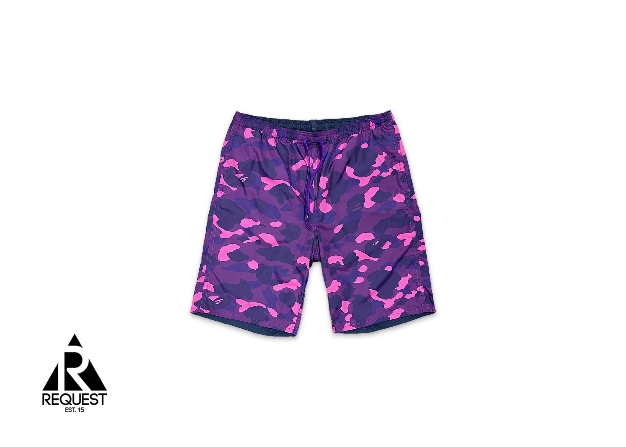 Reversible Color Camo Shark Head Shorts “Purple/Navy"