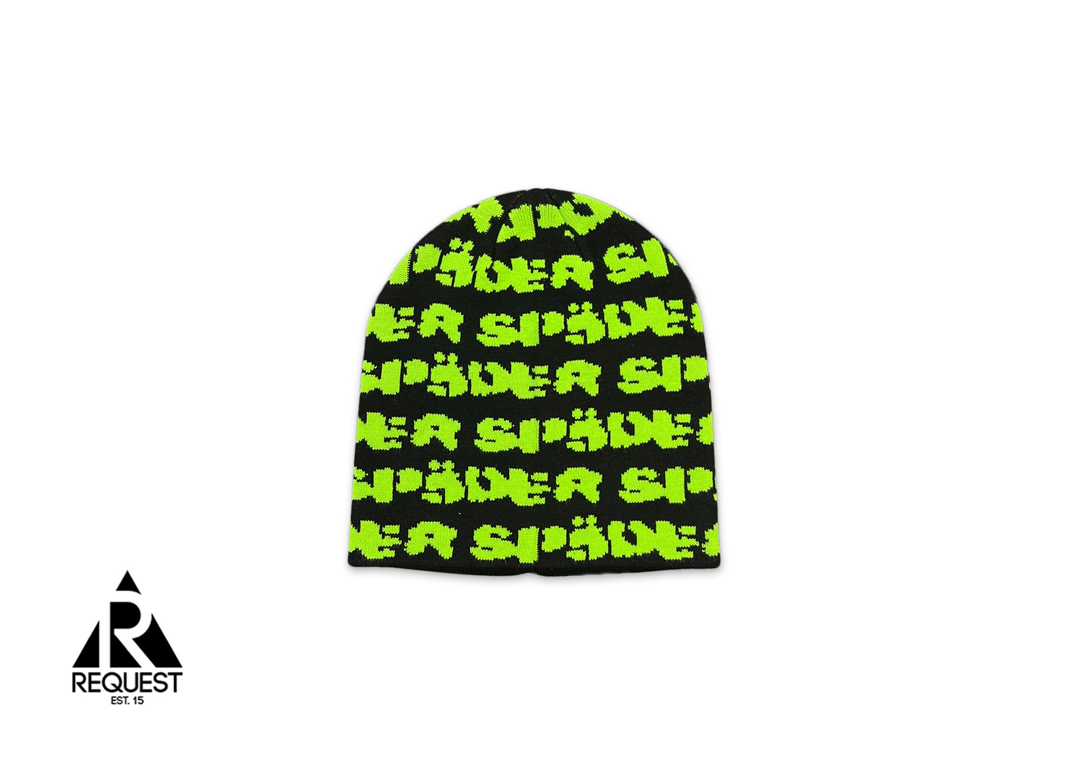 Fuzzy Logo Beanie "Black/Green"