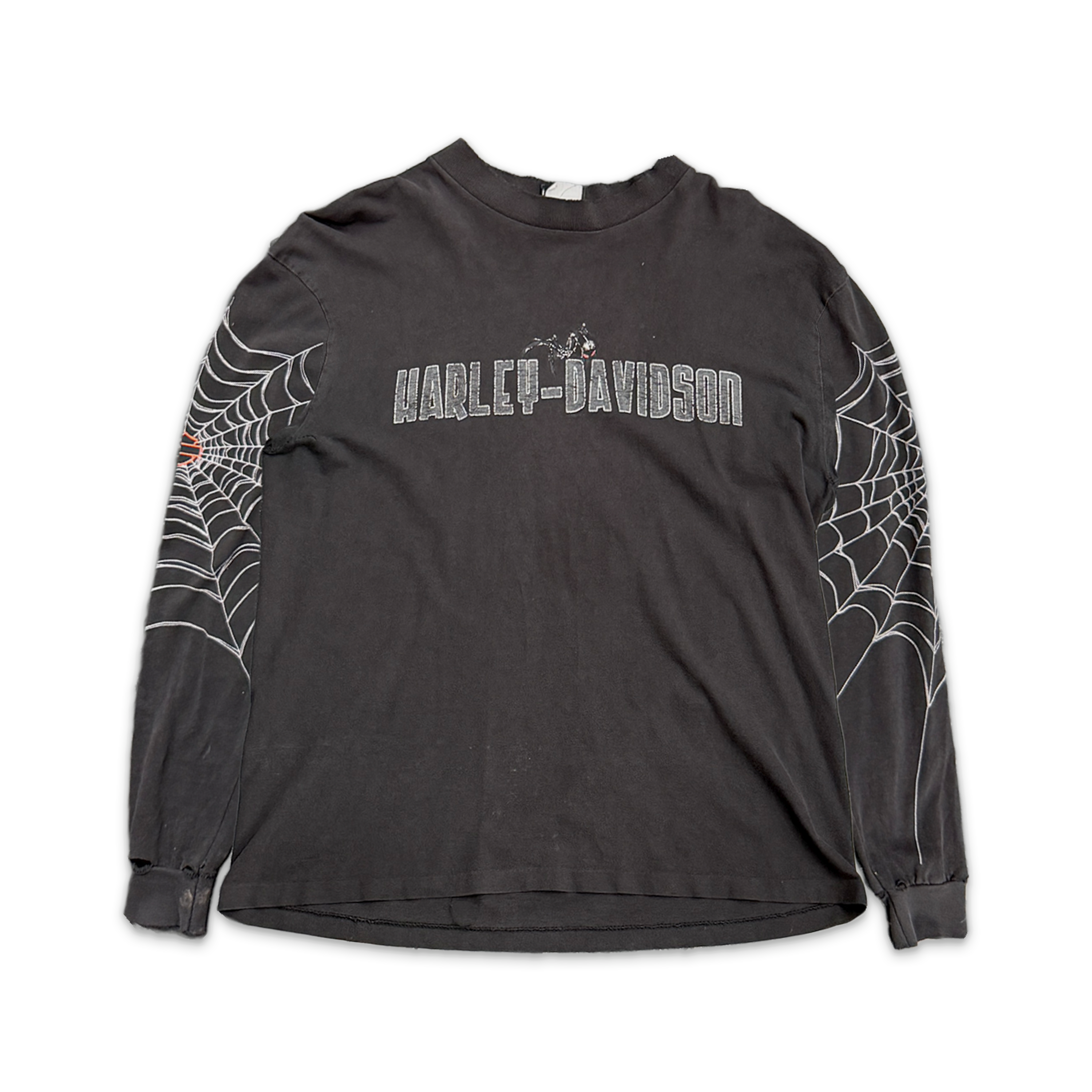 Harley Spider Web L/S Tee "Faded Black"