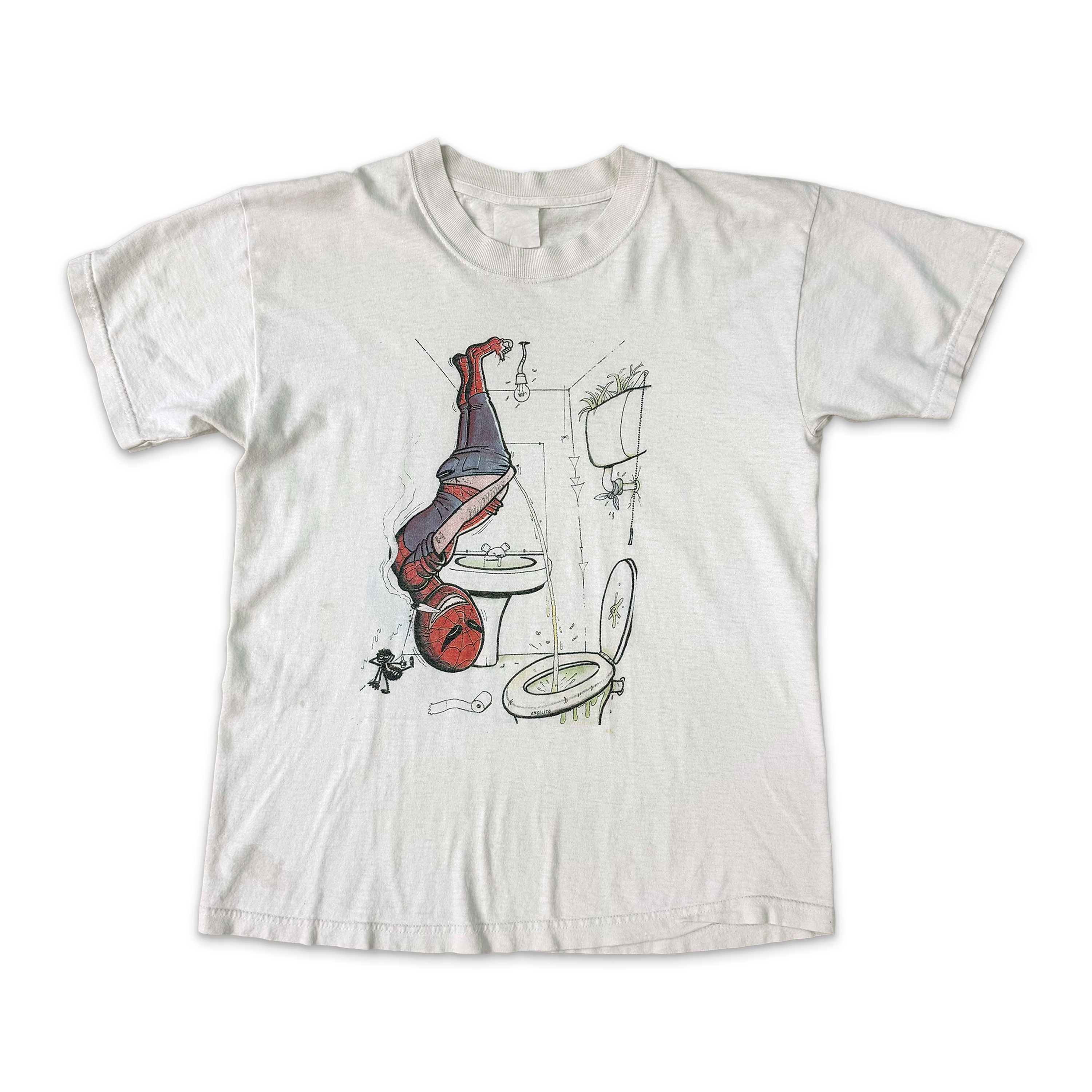 Peeing Spidey Tee "White"