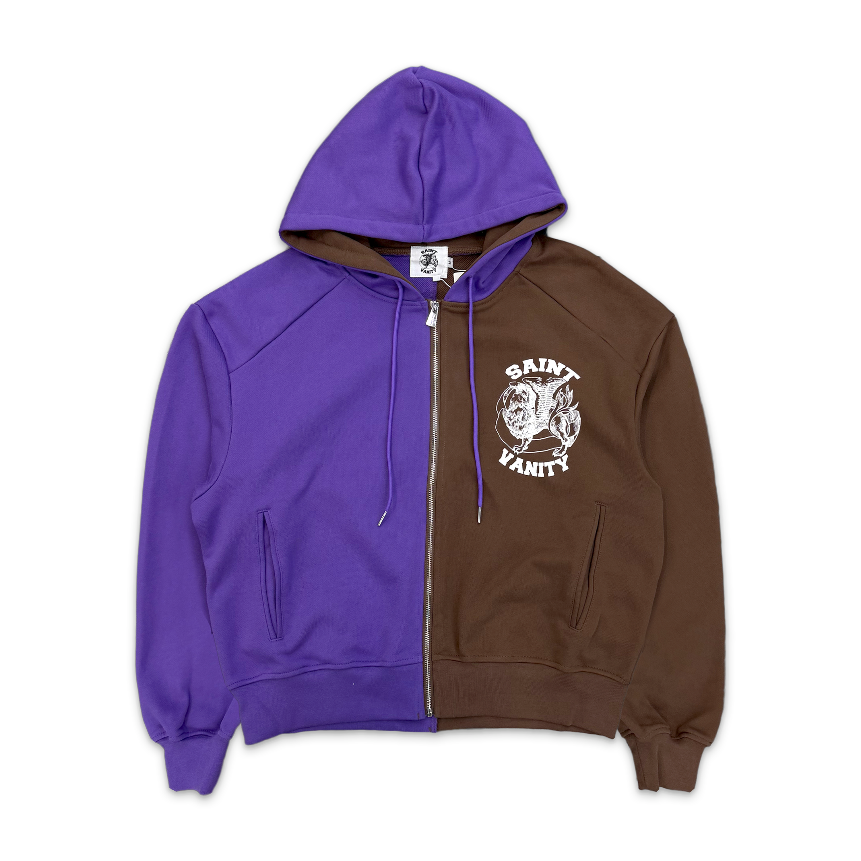 What The Saint Zip Up Hoodie “Purple/Brown"